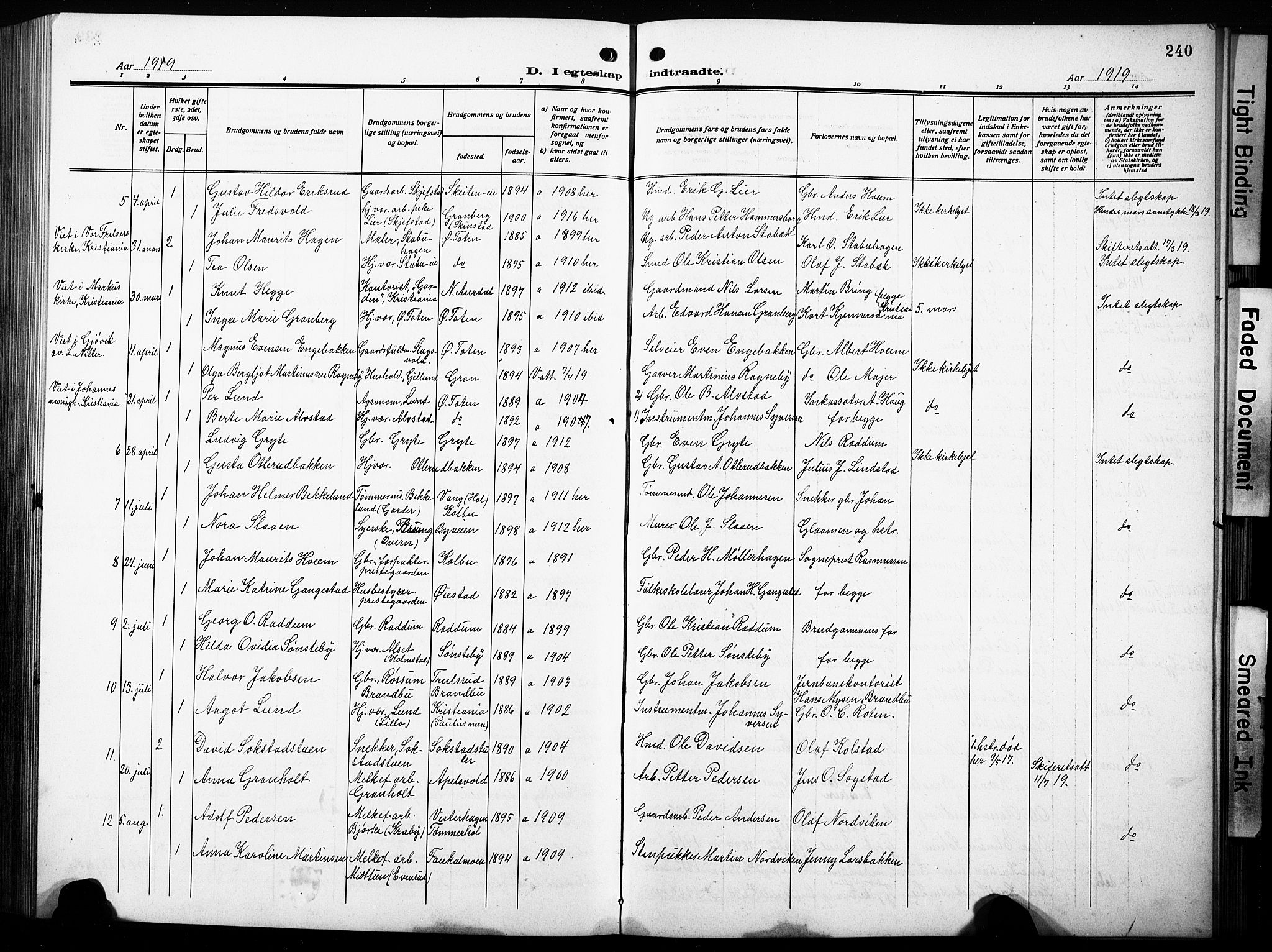 Østre Toten prestekontor, AV/SAH-PREST-104/H/Ha/Hab/L0010: Parish register (copy) no. 10, 1912-1933, p. 240a