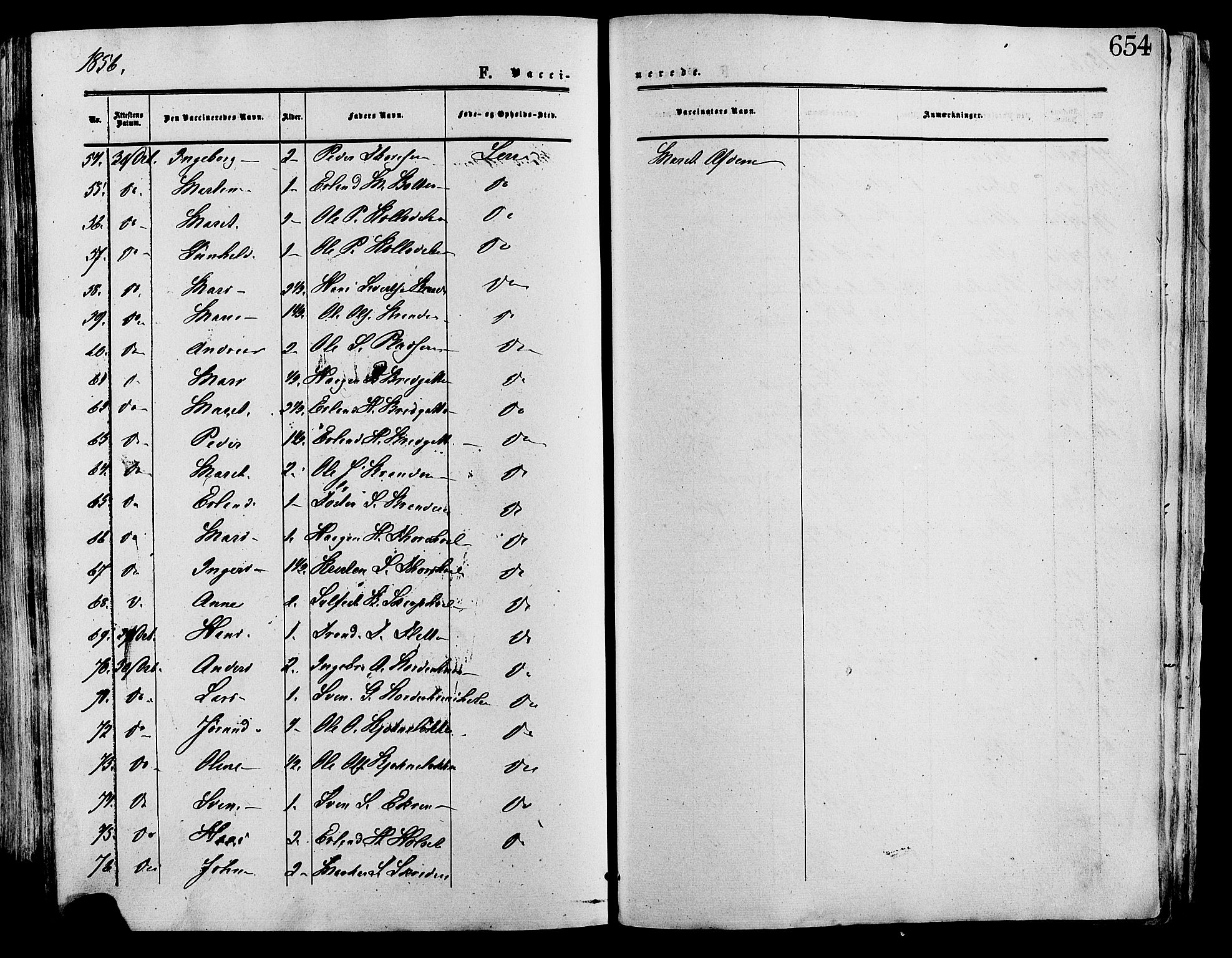 Lesja prestekontor, SAH/PREST-068/H/Ha/Haa/L0008: Parish register (official) no. 8, 1854-1880, p. 654