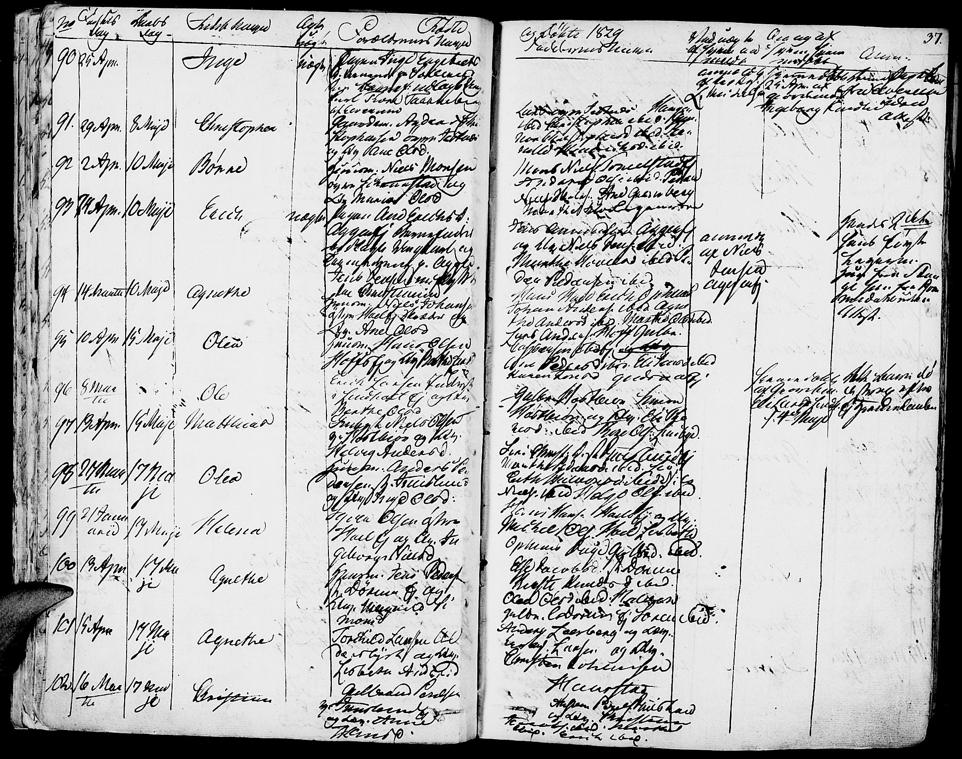 Vang prestekontor, Hedmark, SAH/PREST-008/H/Ha/Haa/L0009: Parish register (official) no. 9, 1826-1841, p. 37