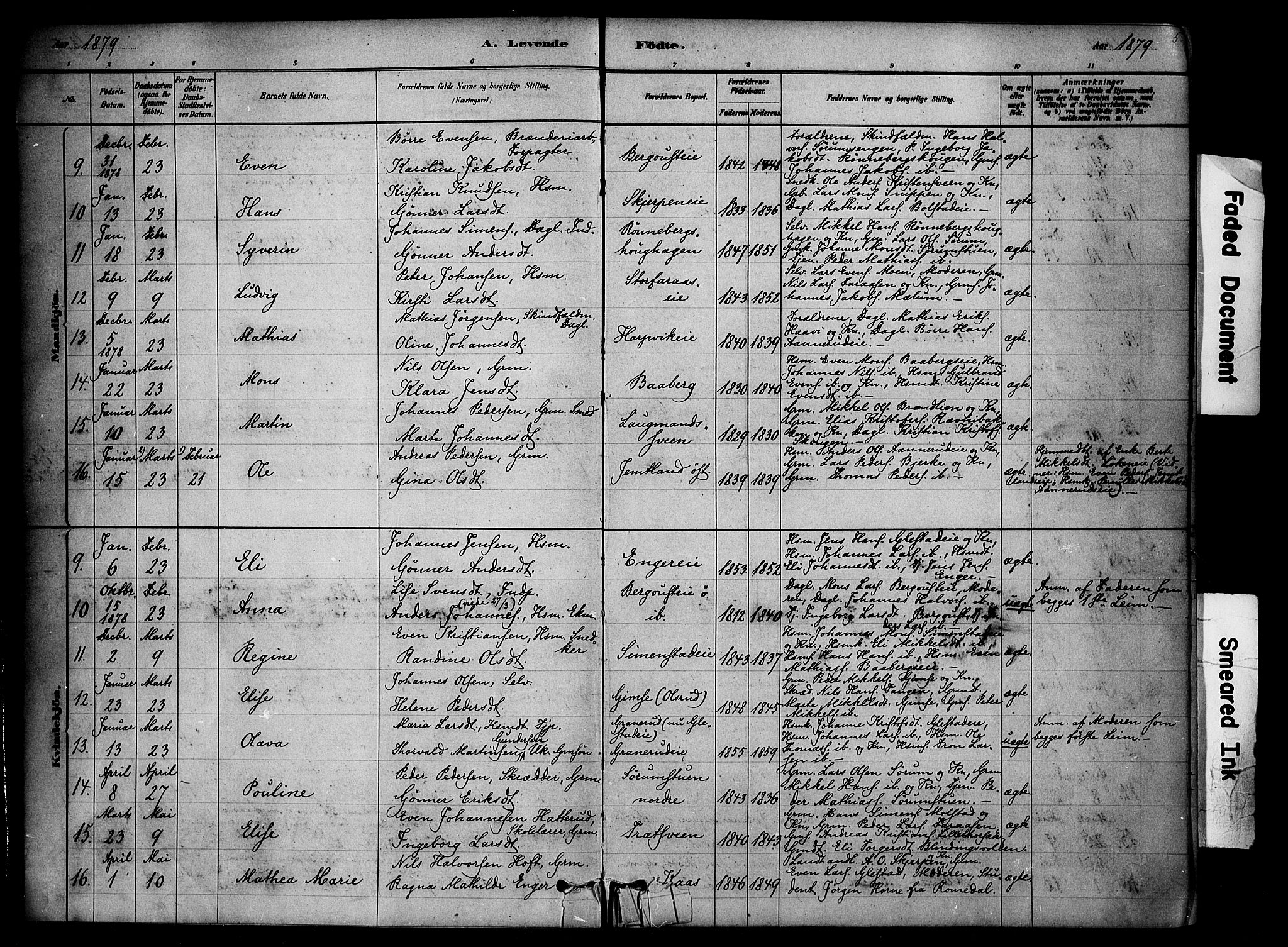 Ringsaker prestekontor, SAH/PREST-014/K/Ka/L0014: Parish register (official) no. 14, 1879-1890, p. 5