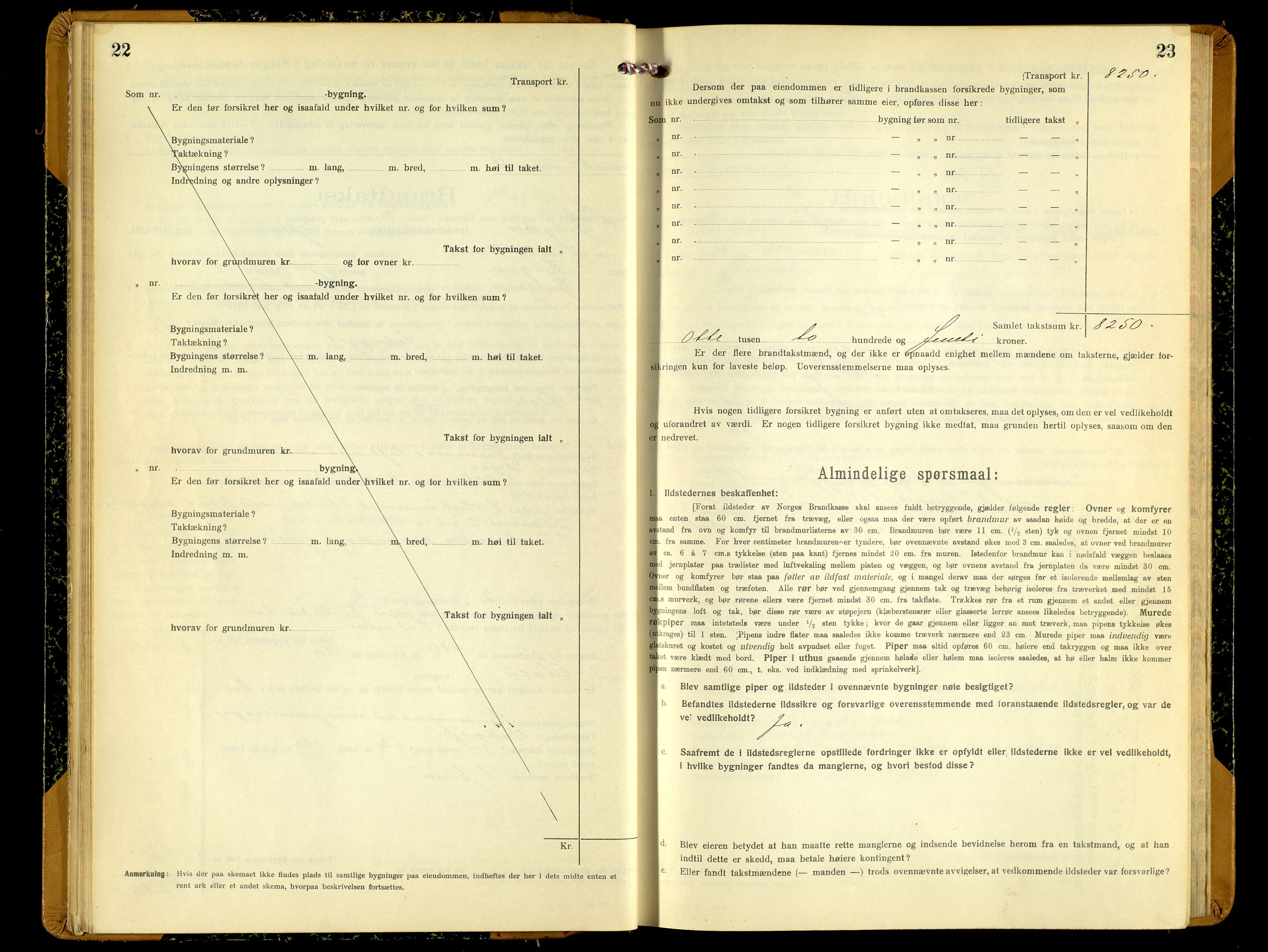 Norges Brannkasse, Ringebu, AV/SAH-NBRANR-037/F/L0006: Branntakstprotokoll, 1919-1955, p. 22-23