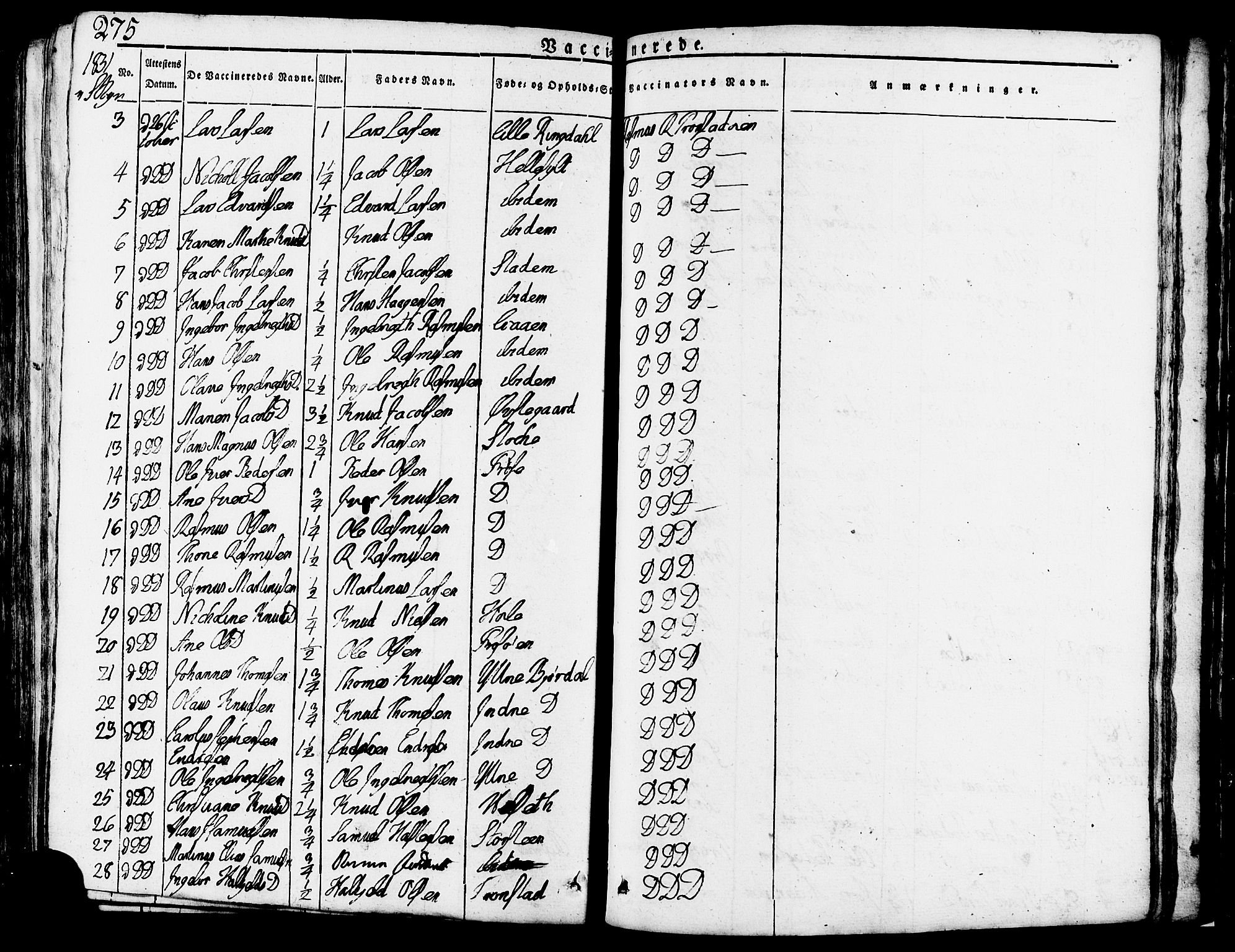 Ministerialprotokoller, klokkerbøker og fødselsregistre - Møre og Romsdal, AV/SAT-A-1454/517/L0221: Parish register (official) no. 517A01, 1827-1858, p. 275