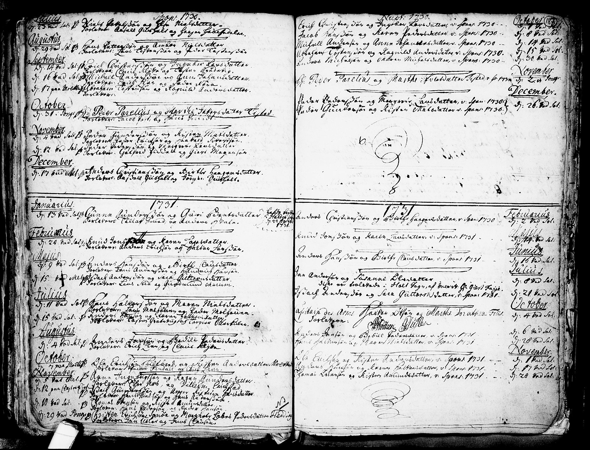 Solum kirkebøker, SAKO/A-306/F/Fa/L0002: Parish register (official) no. I 2, 1713-1761, p. 187