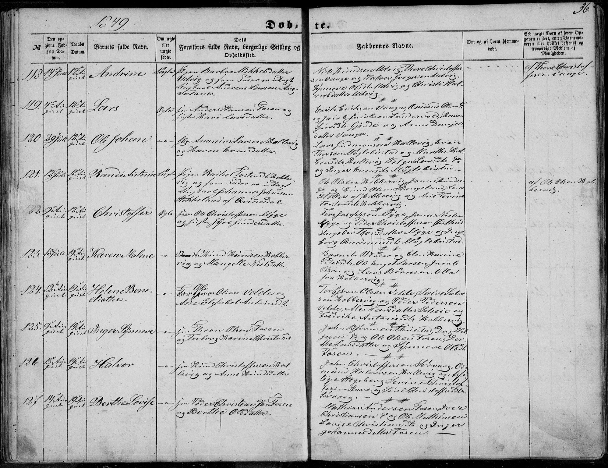 Avaldsnes sokneprestkontor, AV/SAST-A -101851/H/Ha/Haa/L0008: Parish register (official) no. A 8, 1847-1857, p. 36