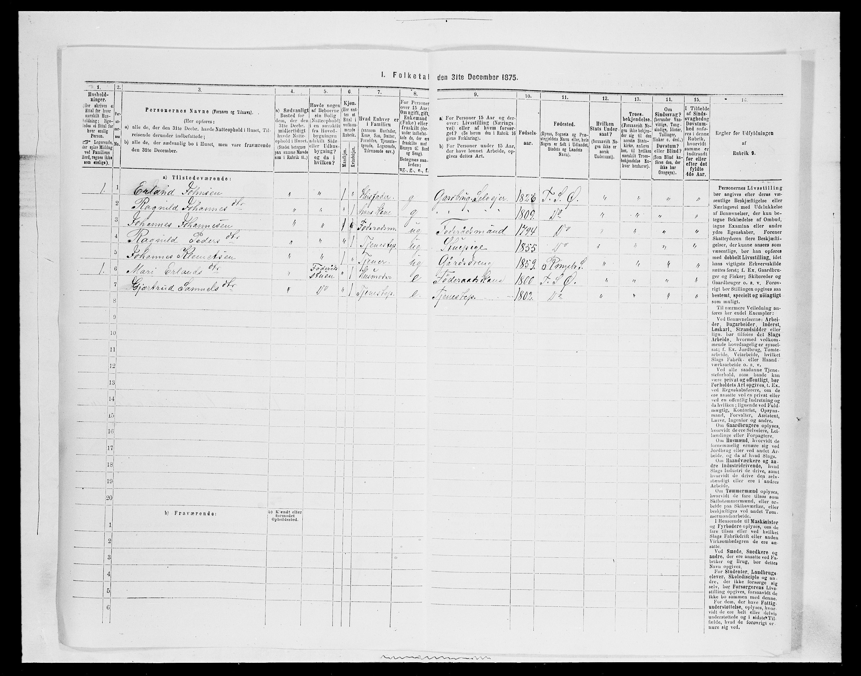 SAH, 1875 census for 0521P Øyer, 1875, p. 1129