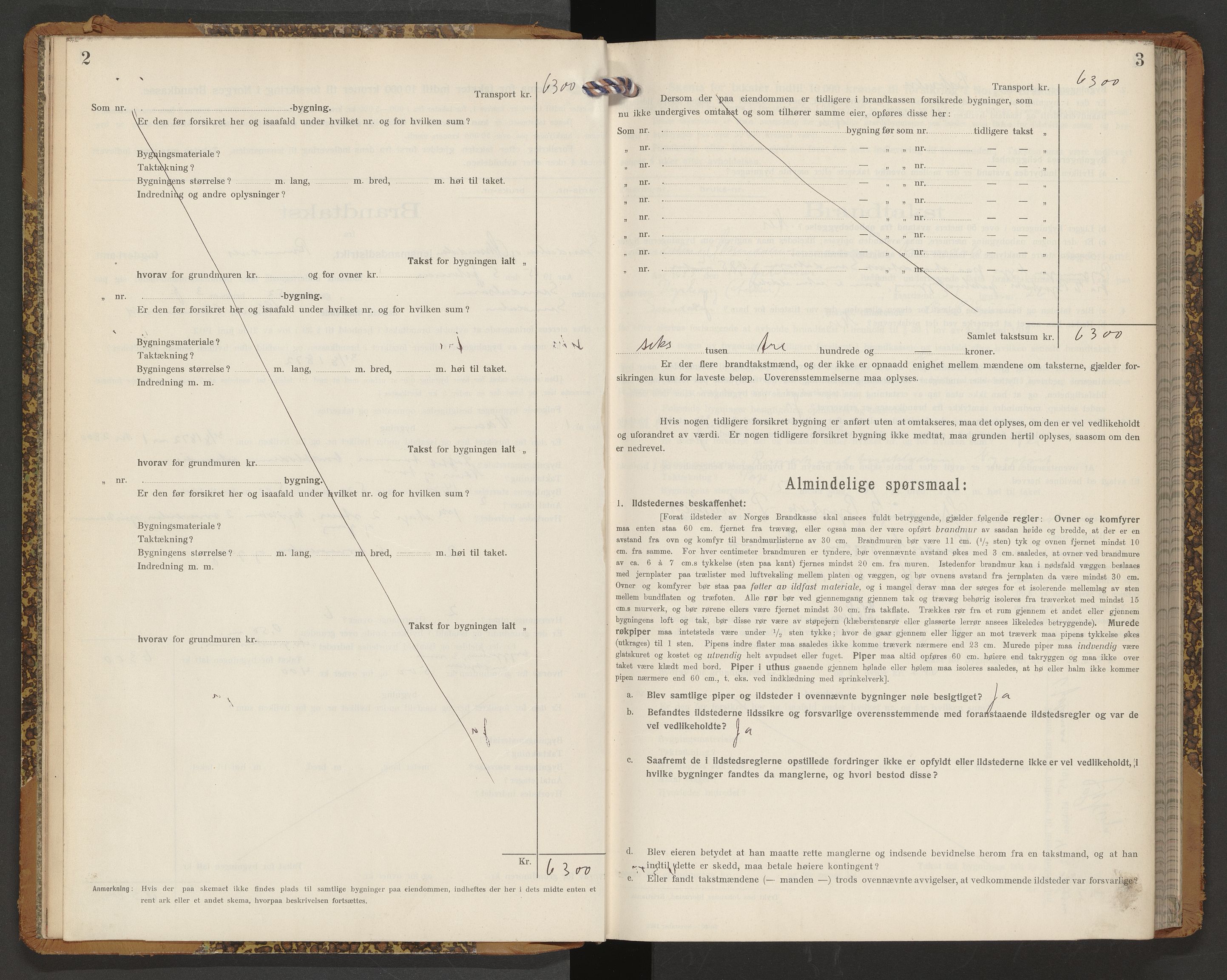 Norges Brannkasse Sunndal, AV/SAT-A-5508/Fb/L0002: Branntakstprotokoll, 1915-1950