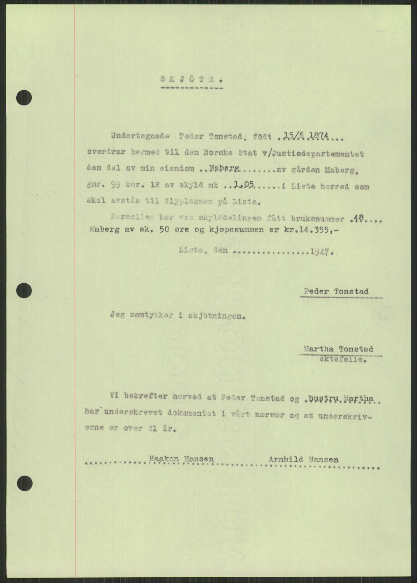 Forsvarsdepartementet, 10. kontor / Oppgjørskontoret, AV/RA-RAFA-1225/D/Db/L0182: Lista oppgjørskontor, 1942-1950, p. 67