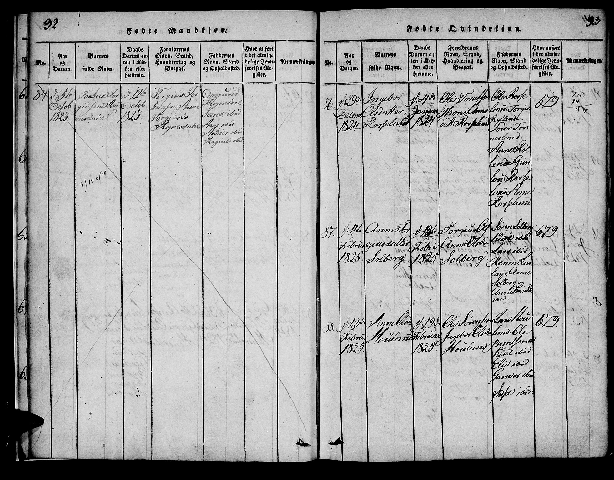 Bjelland sokneprestkontor, AV/SAK-1111-0005/F/Fa/Faa/L0002: Parish register (official) no. A 2, 1816-1866, p. 32-33