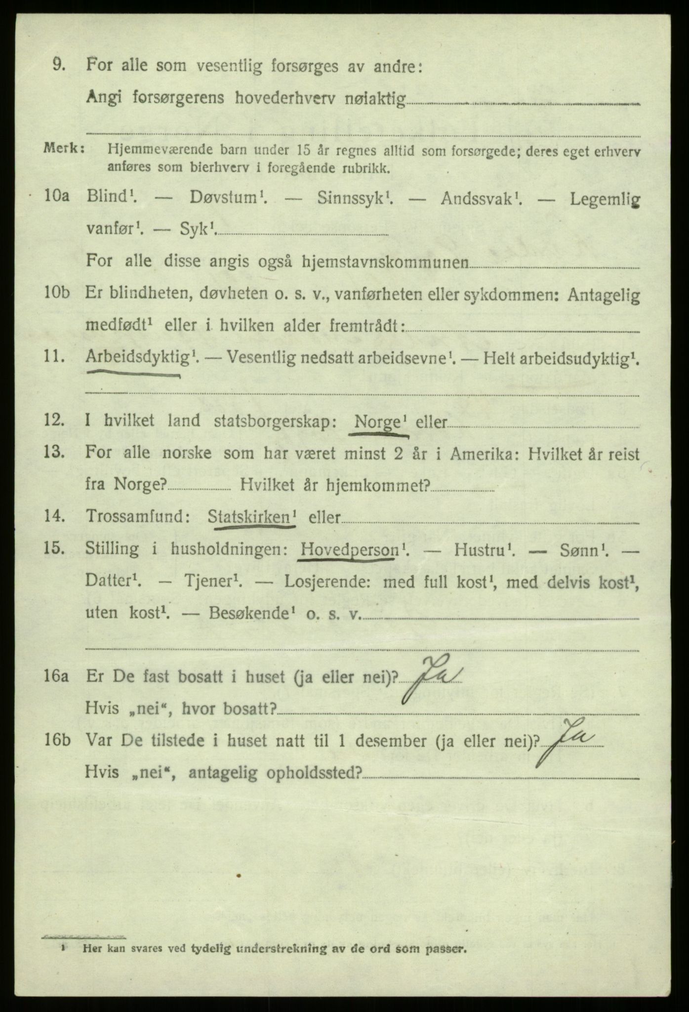 SAB, 1920 census for Lærdal, 1920, p. 2687