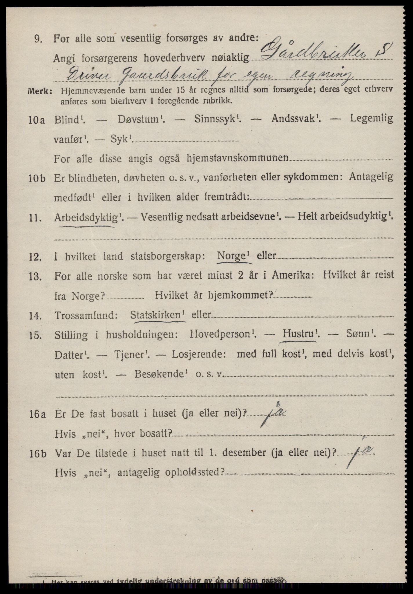 SAT, 1920 census for Ulstein, 1920, p. 1611