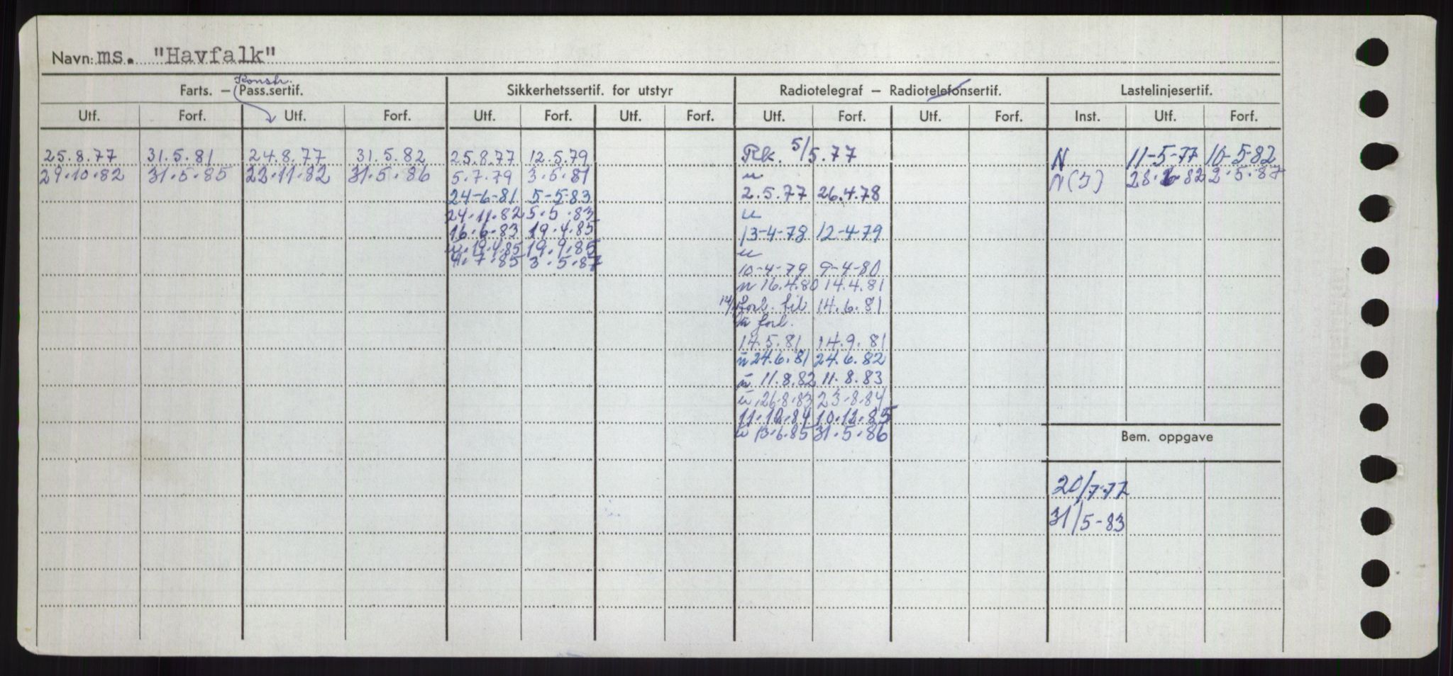 Sjøfartsdirektoratet med forløpere, Skipsmålingen, RA/S-1627/H/Hd/L0014: Fartøy, H-Havl, p. 534