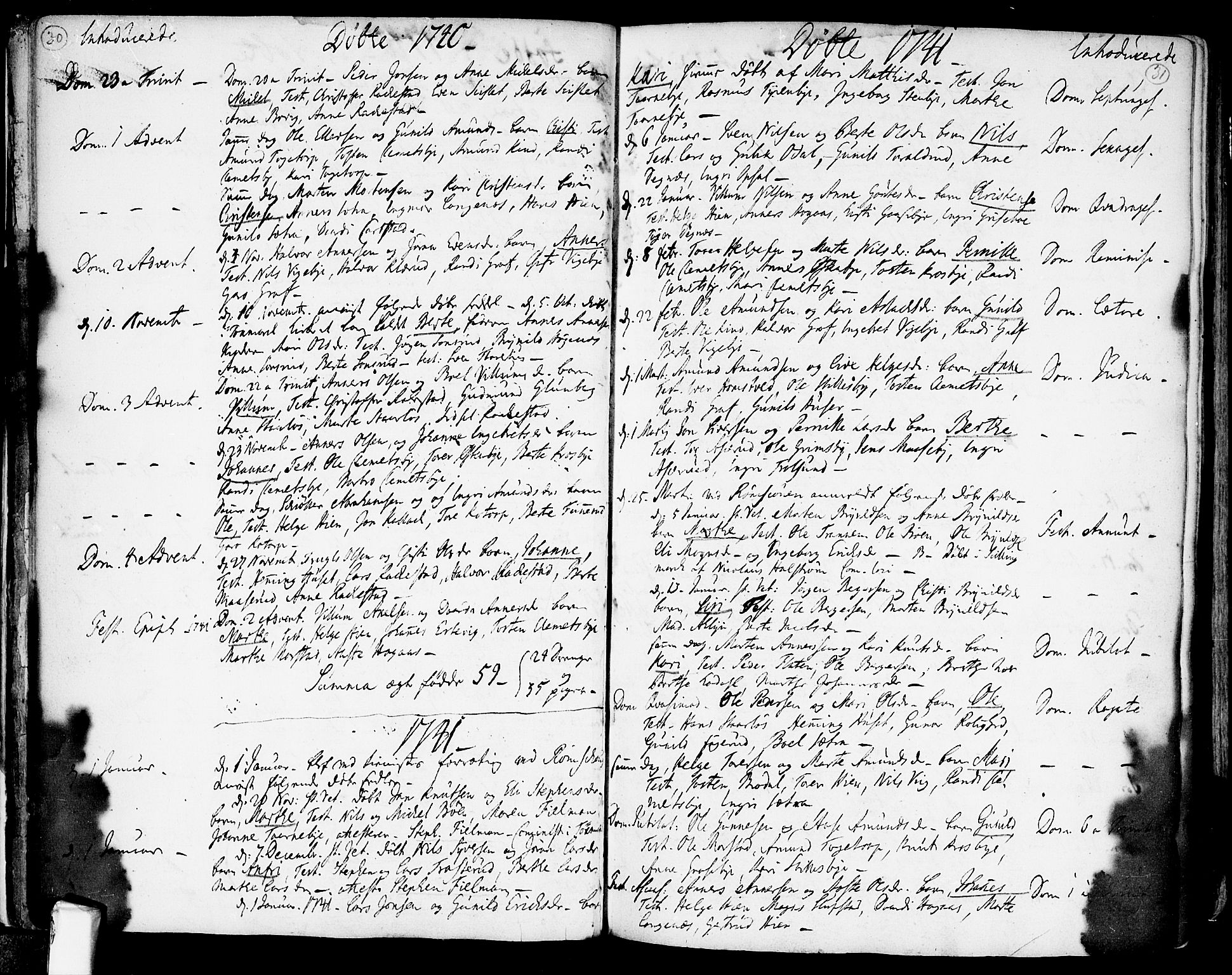 Rødenes prestekontor Kirkebøker, AV/SAO-A-2005/F/Fa/L0002: Parish register (official) no. I 2, 1733-1776, p. 30-31