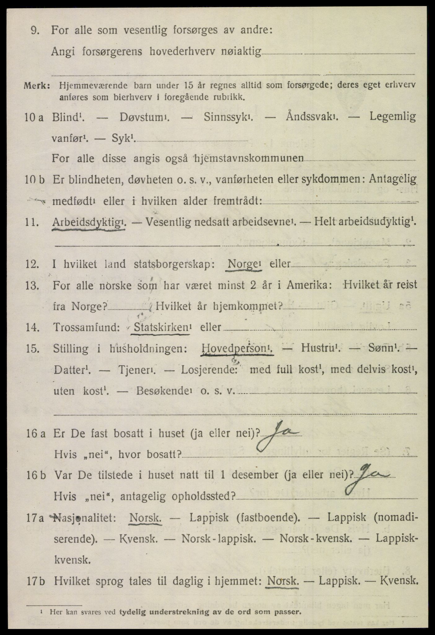 SAT, 1920 census for Snåsa, 1920, p. 2929