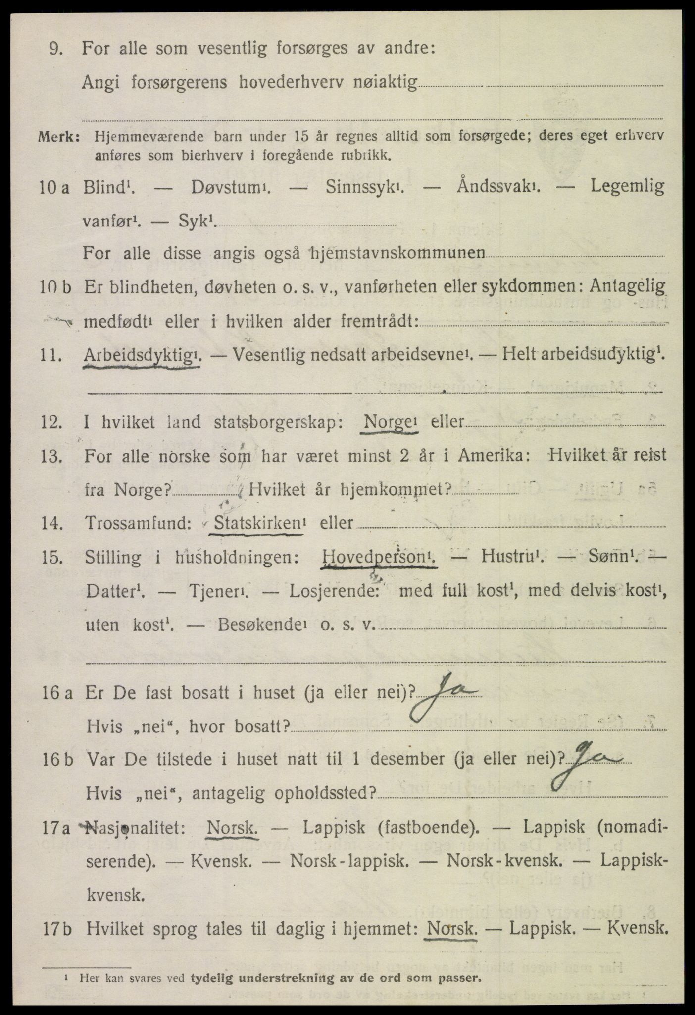 SAT, 1920 census for Snåsa, 1920, p. 2929