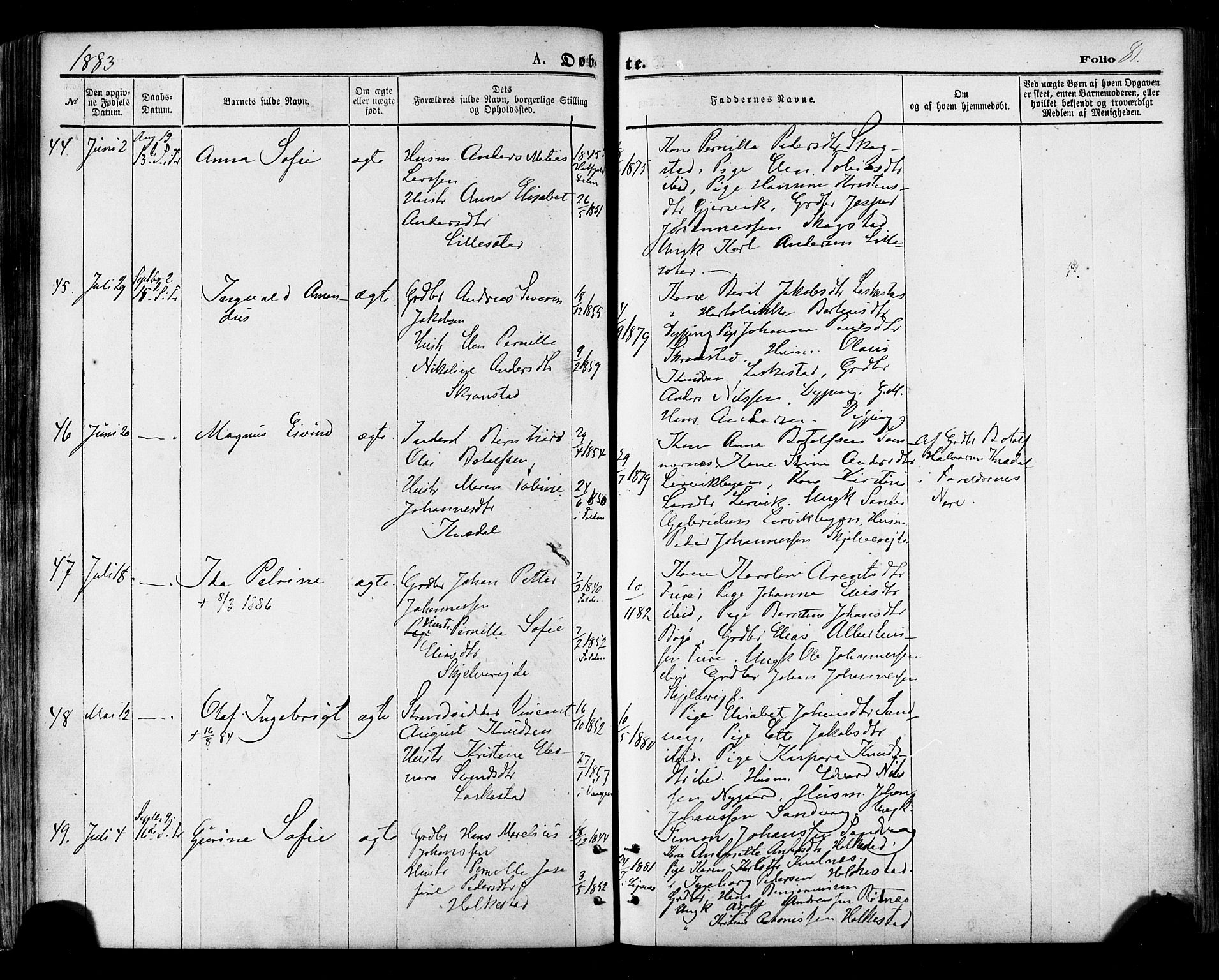 Ministerialprotokoller, klokkerbøker og fødselsregistre - Nordland, SAT/A-1459/855/L0802: Parish register (official) no. 855A10, 1875-1886, p. 81