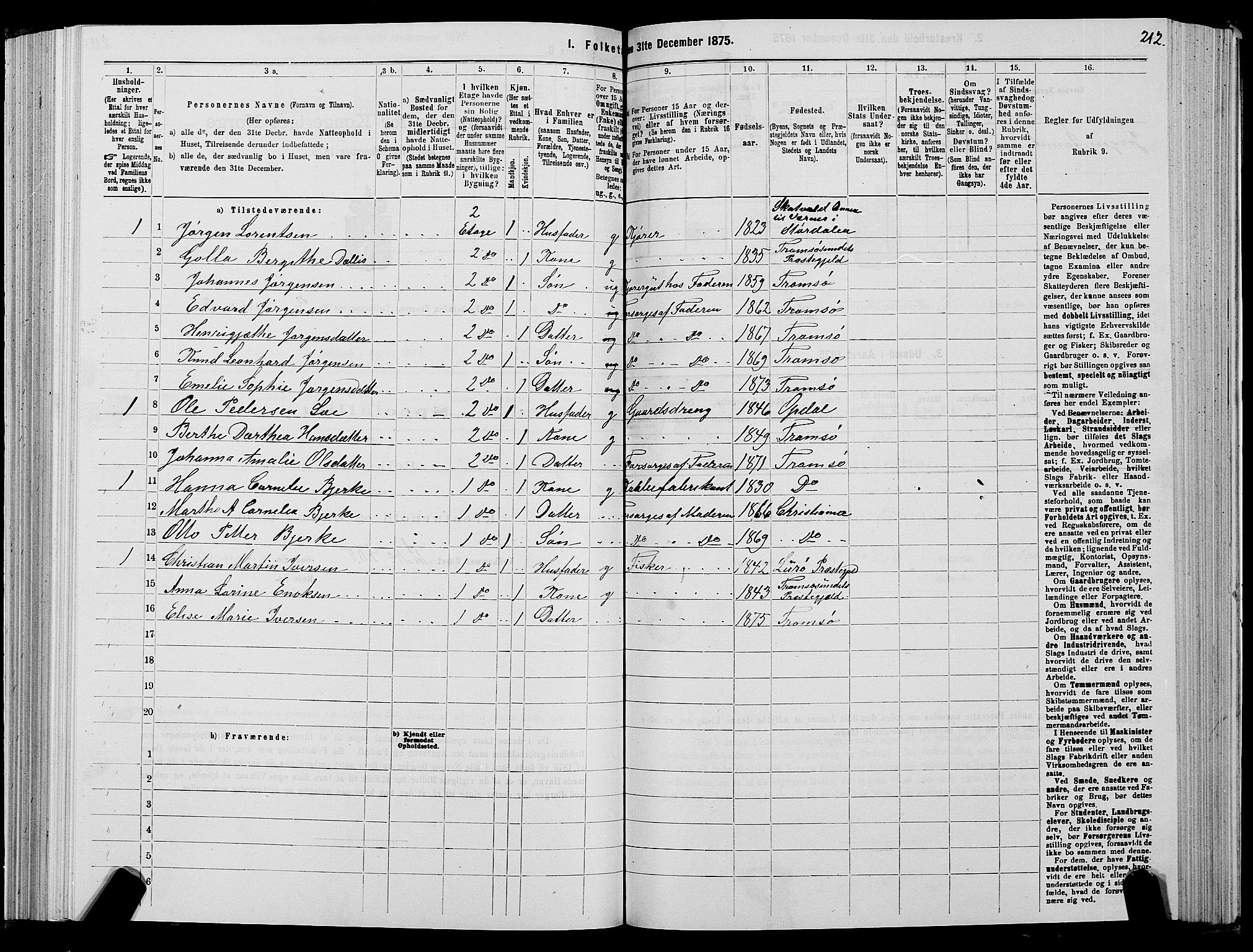 SATØ, 1875 census for 1902P Tromsø, 1875, p. 2212