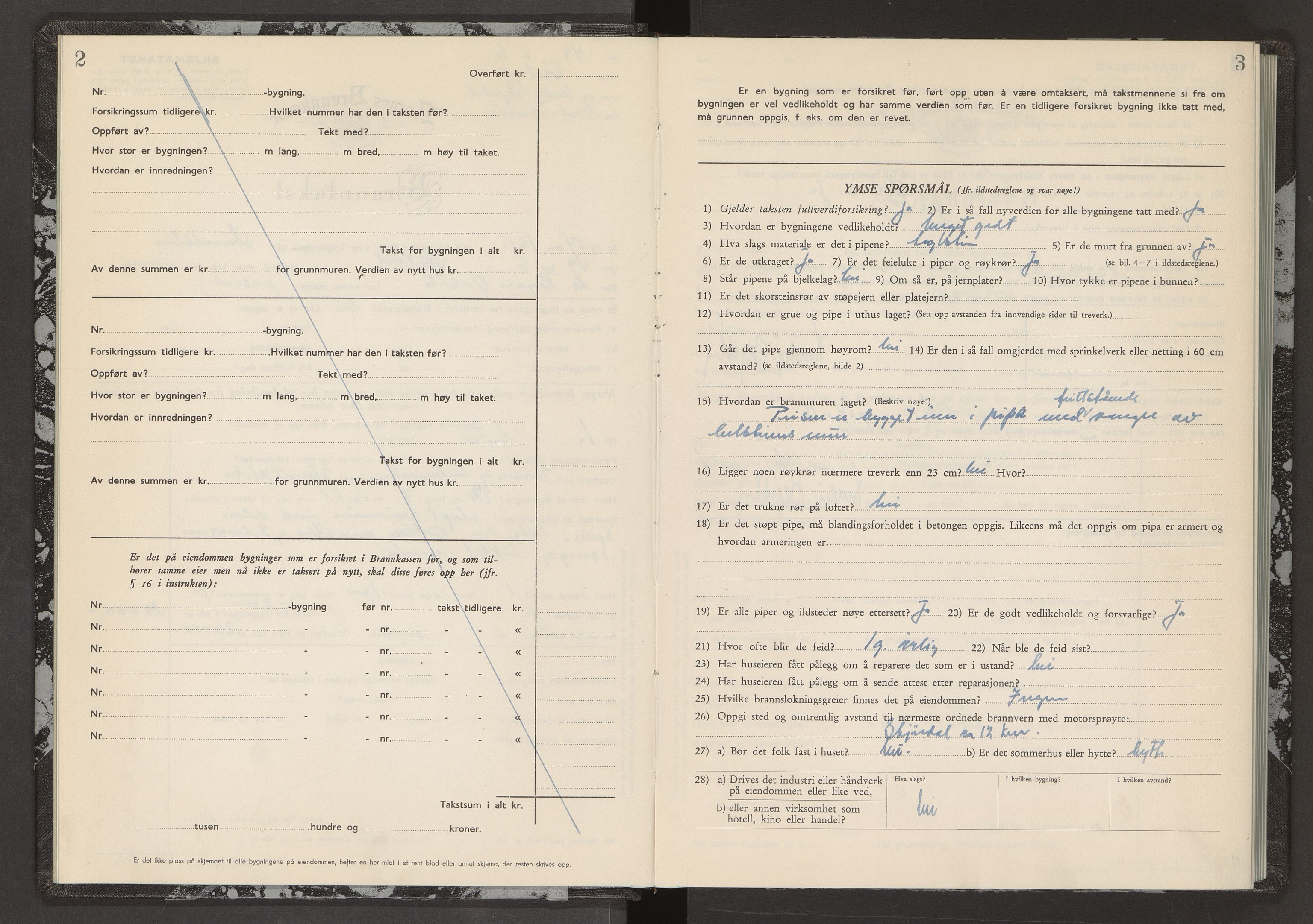 Norges Brannkasse Nedre Stjørdal, AV/SAT-A-5540/Fb/L0002: Branntakstprotokoll, 1954, p. 2-3