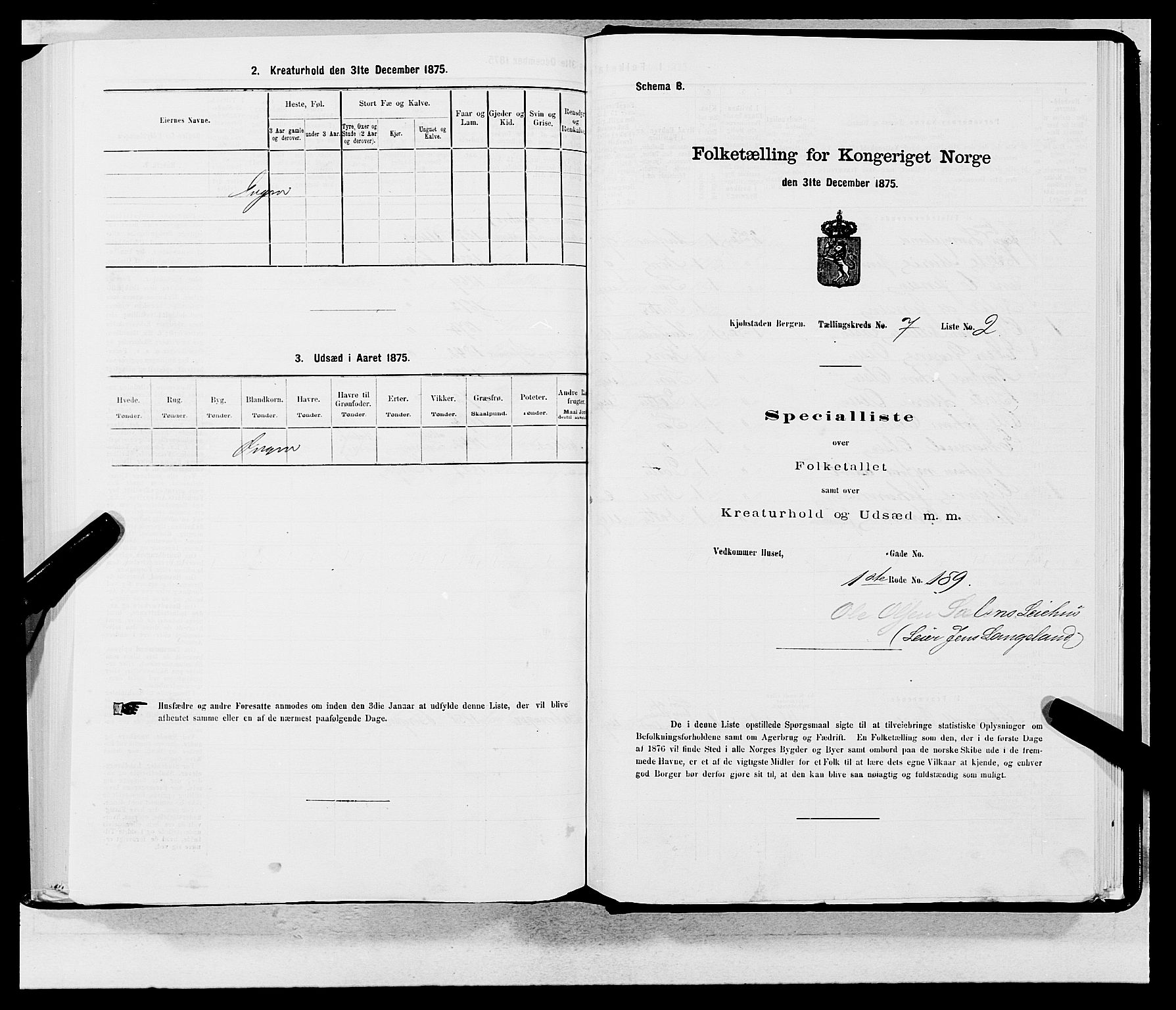 SAB, 1875 census for 1301 Bergen, 1875, p. 313