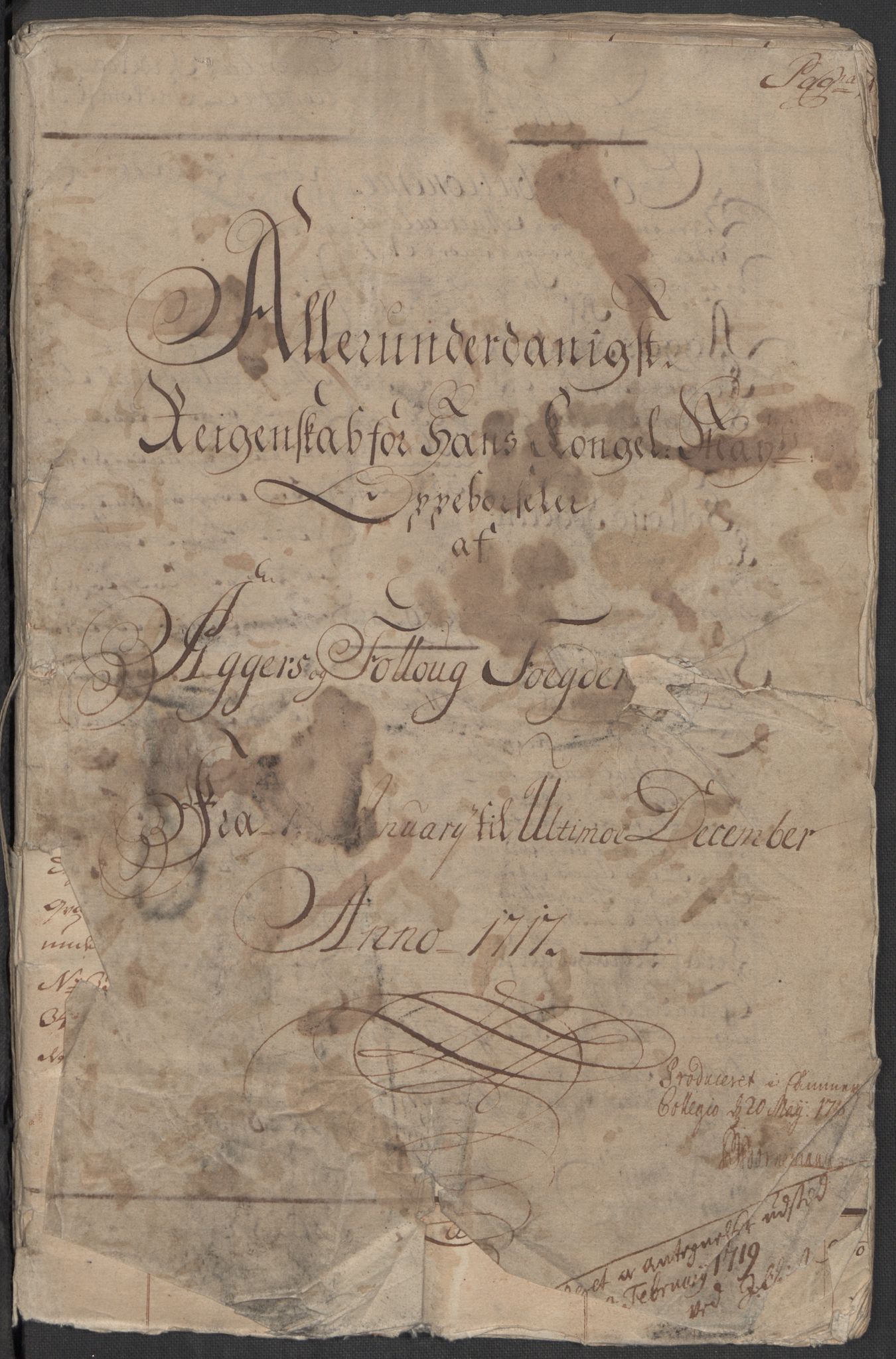 Rentekammeret inntil 1814, Reviderte regnskaper, Fogderegnskap, AV/RA-EA-4092/R10/L0455: Fogderegnskap Aker og Follo, 1717, p. 3