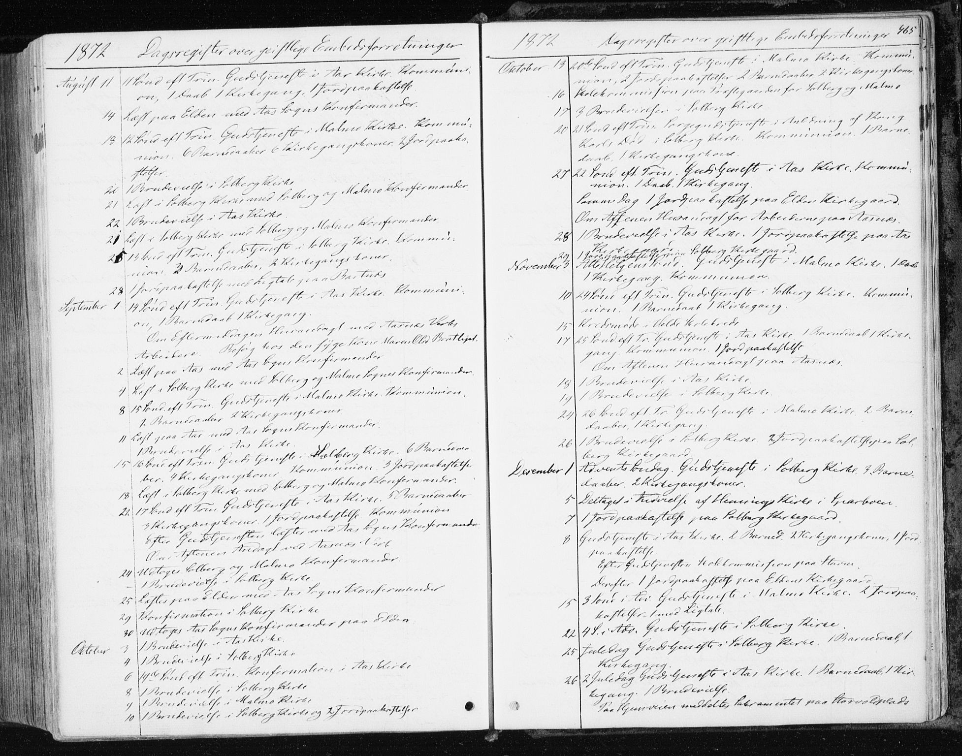 Ministerialprotokoller, klokkerbøker og fødselsregistre - Nord-Trøndelag, SAT/A-1458/741/L0394: Parish register (official) no. 741A08, 1864-1877, p. 465