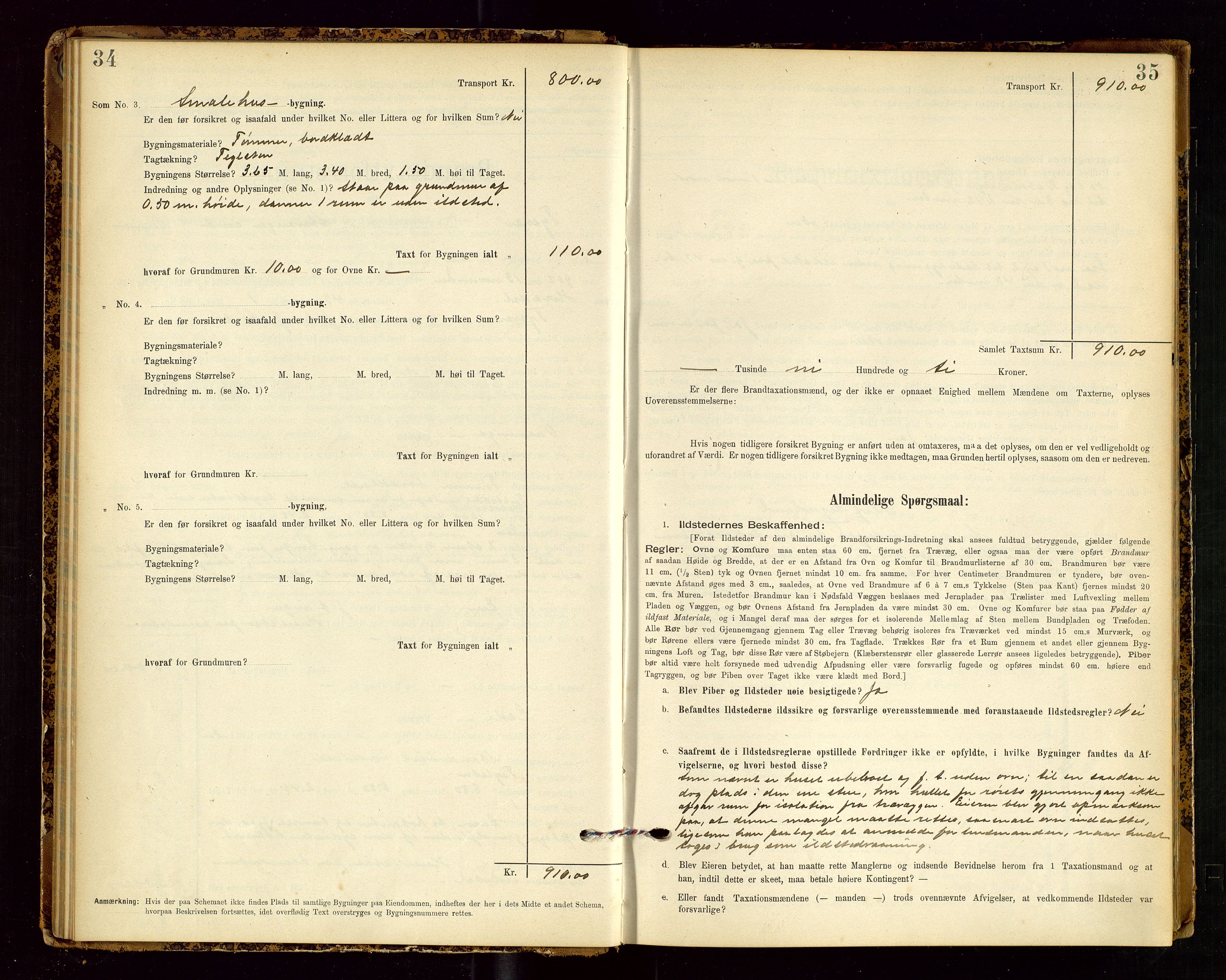 Tysvær lensmannskontor, AV/SAST-A-100192/Gob/L0002: "Brandtakstprotokol for Lensmanden i Tysvær", 1901-1932, p. 34-35