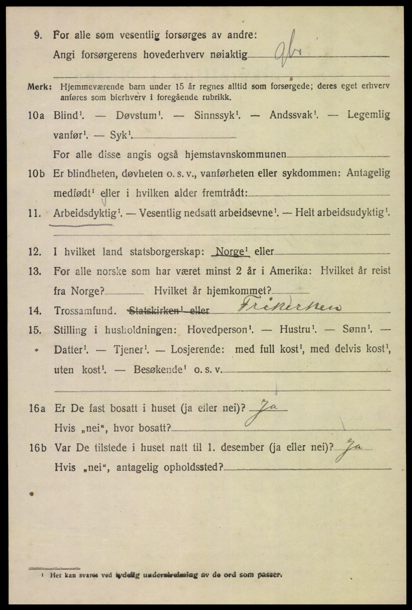 SAK, 1920 census for Vestre Moland, 1920, p. 3910