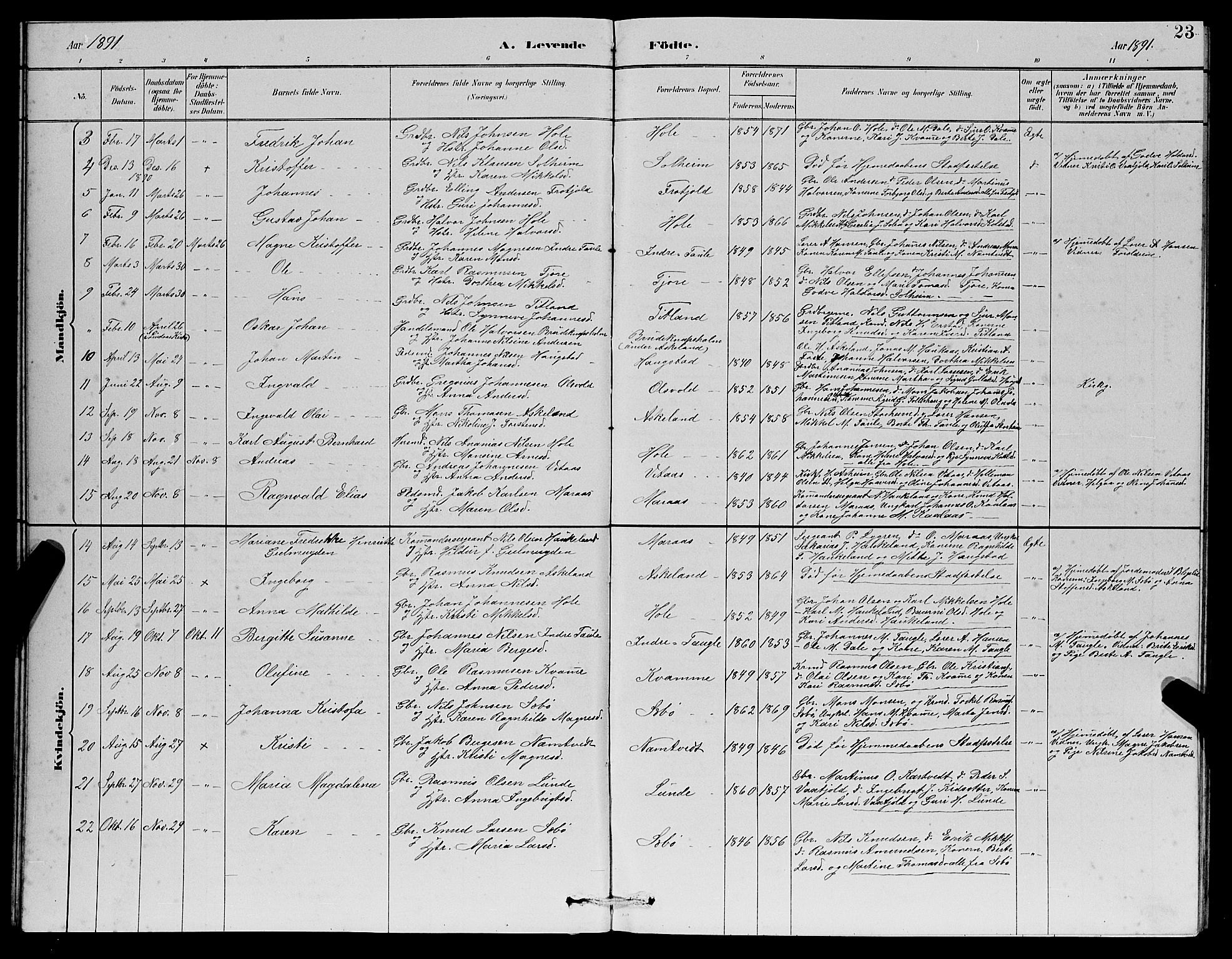 Manger sokneprestembete, SAB/A-76801/H/Haa: Parish register (official) no. D 2, 1894-1908, p. 23