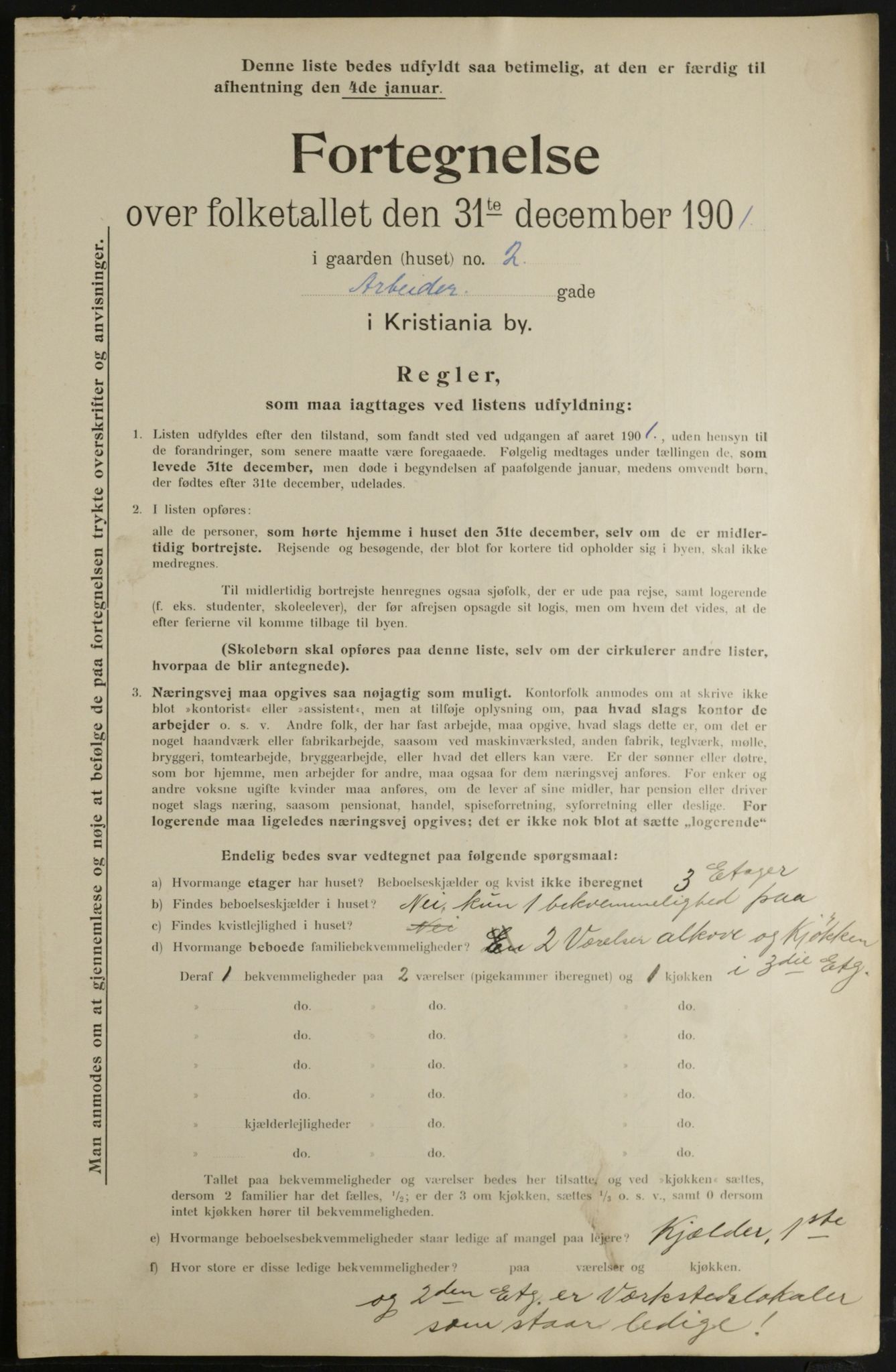 OBA, Municipal Census 1901 for Kristiania, 1901, p. 337