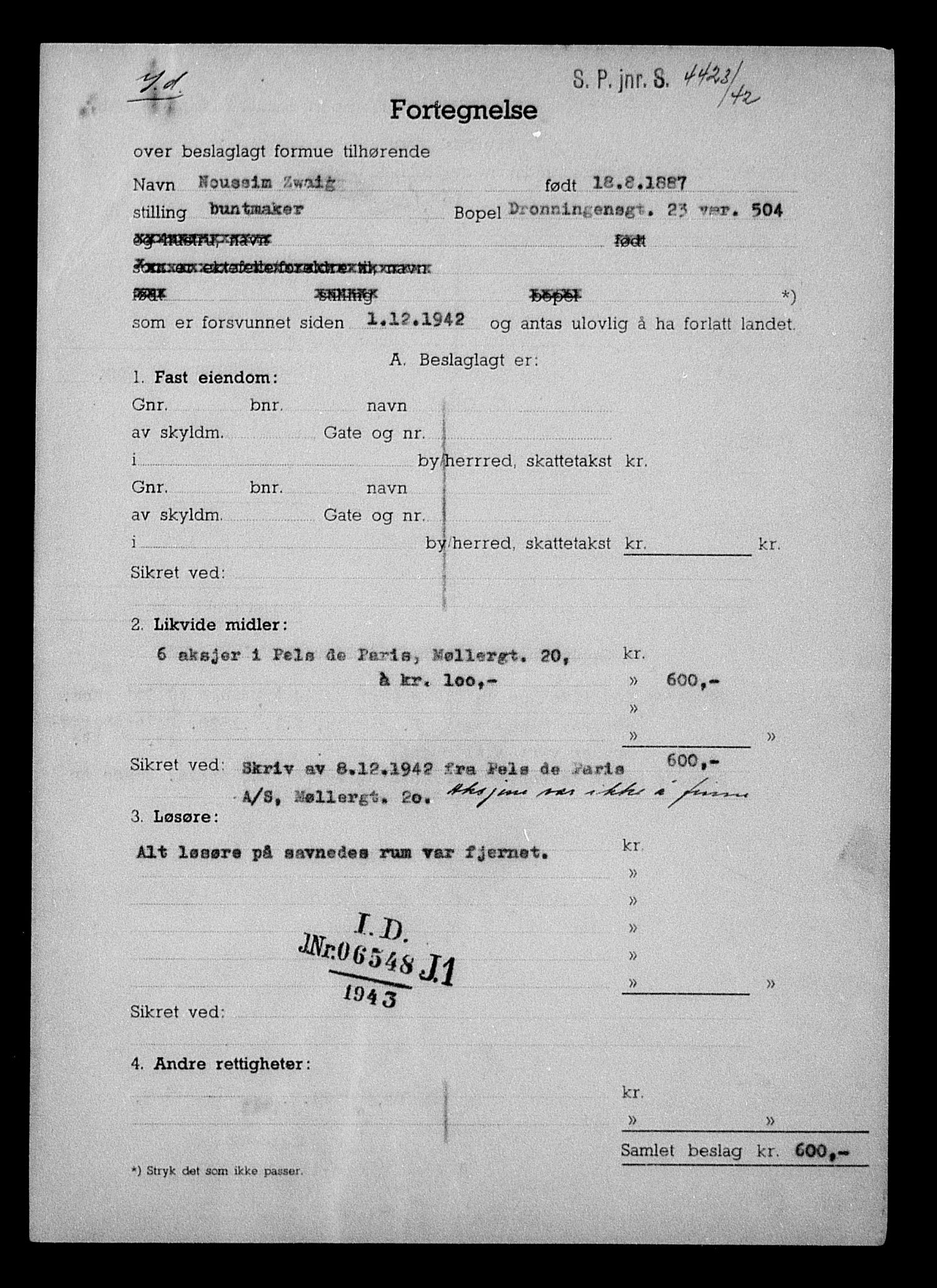 Justisdepartementet, Tilbakeføringskontoret for inndratte formuer, AV/RA-S-1564/H/Hc/Hcc/L0988: --, 1945-1947, p. 344