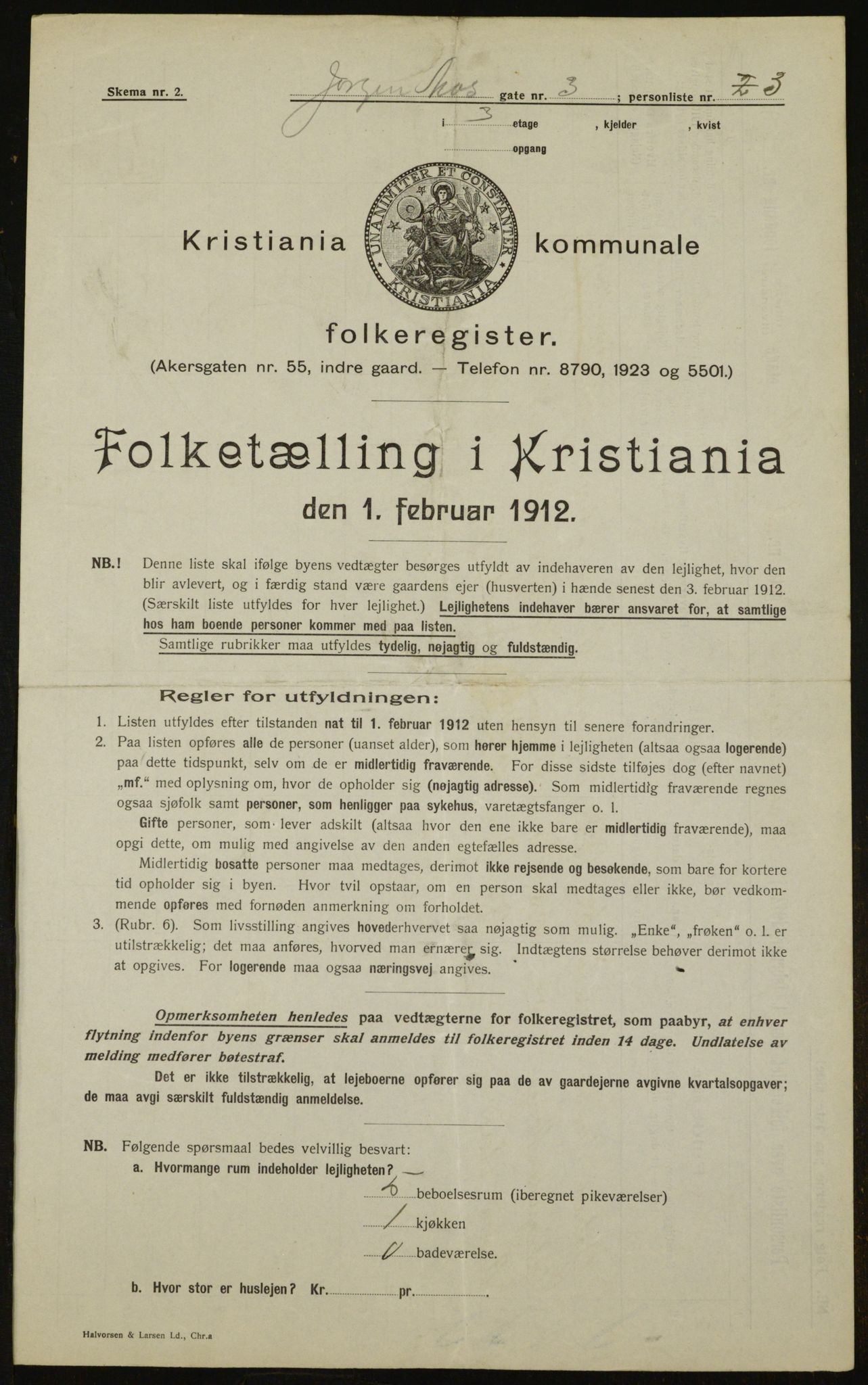 OBA, Municipal Census 1912 for Kristiania, 1912, p. 48049