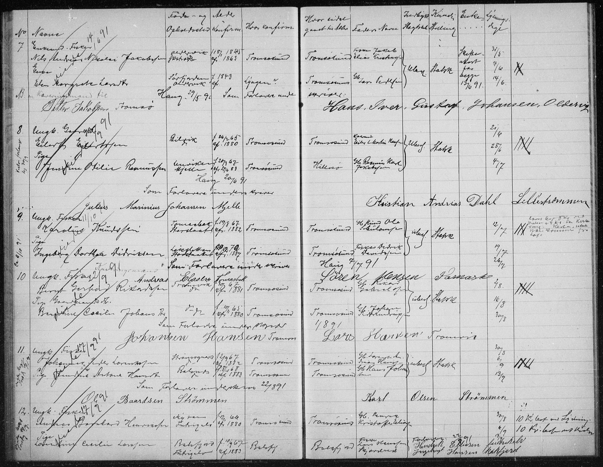 Tromsøysund sokneprestkontor, AV/SATØ-S-1304/H/Hc/L0057: Banns register no. 57, 1887-1894