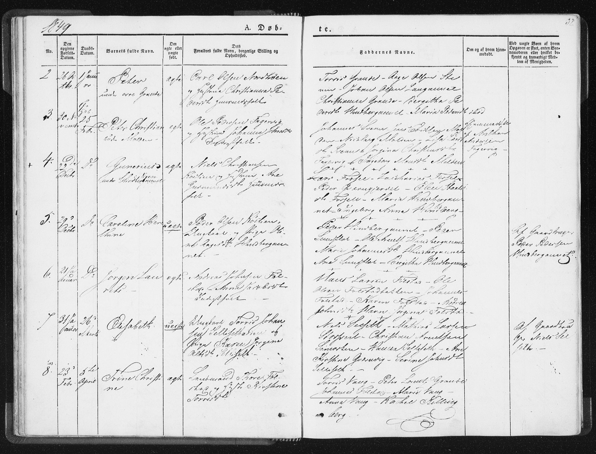 Ministerialprotokoller, klokkerbøker og fødselsregistre - Nord-Trøndelag, SAT/A-1458/744/L0418: Parish register (official) no. 744A02, 1843-1866, p. 32