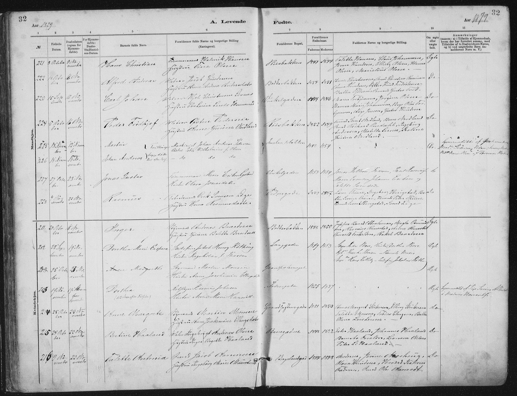 St. Petri sokneprestkontor, AV/SAST-A-101813/001/30/30BA/L0015: Parish register (official) no. A 15, 1879-1888, p. 32