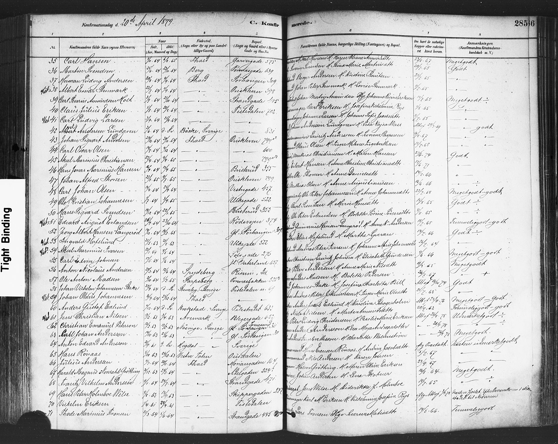 Halden prestekontor Kirkebøker, SAO/A-10909/F/Fa/L0011: Parish register (official) no. I 11, 1878-1889, p. 285