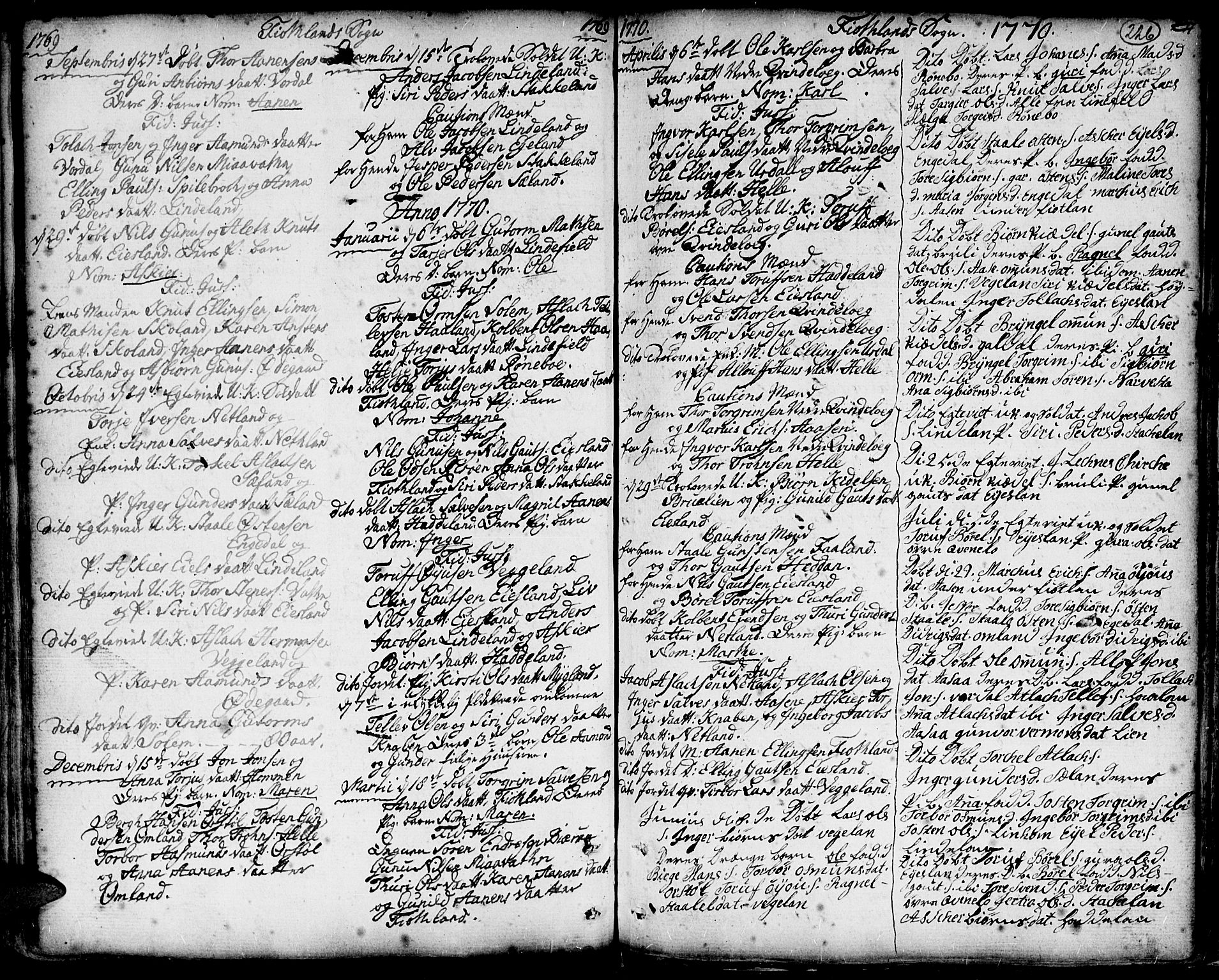 Hægebostad sokneprestkontor, SAK/1111-0024/F/Fa/Faa/L0001: Parish register (official) no. A 1 /3, 1760-1826, p. 226