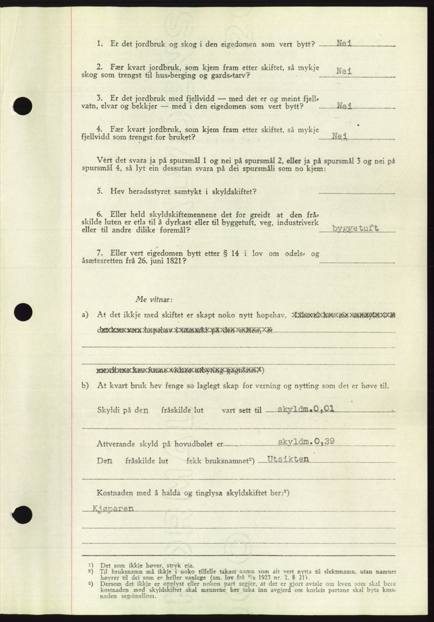 Søre Sunnmøre sorenskriveri, AV/SAT-A-4122/1/2/2C/L0085: Mortgage book no. 11A, 1949-1949, Diary no: : 1325/1949