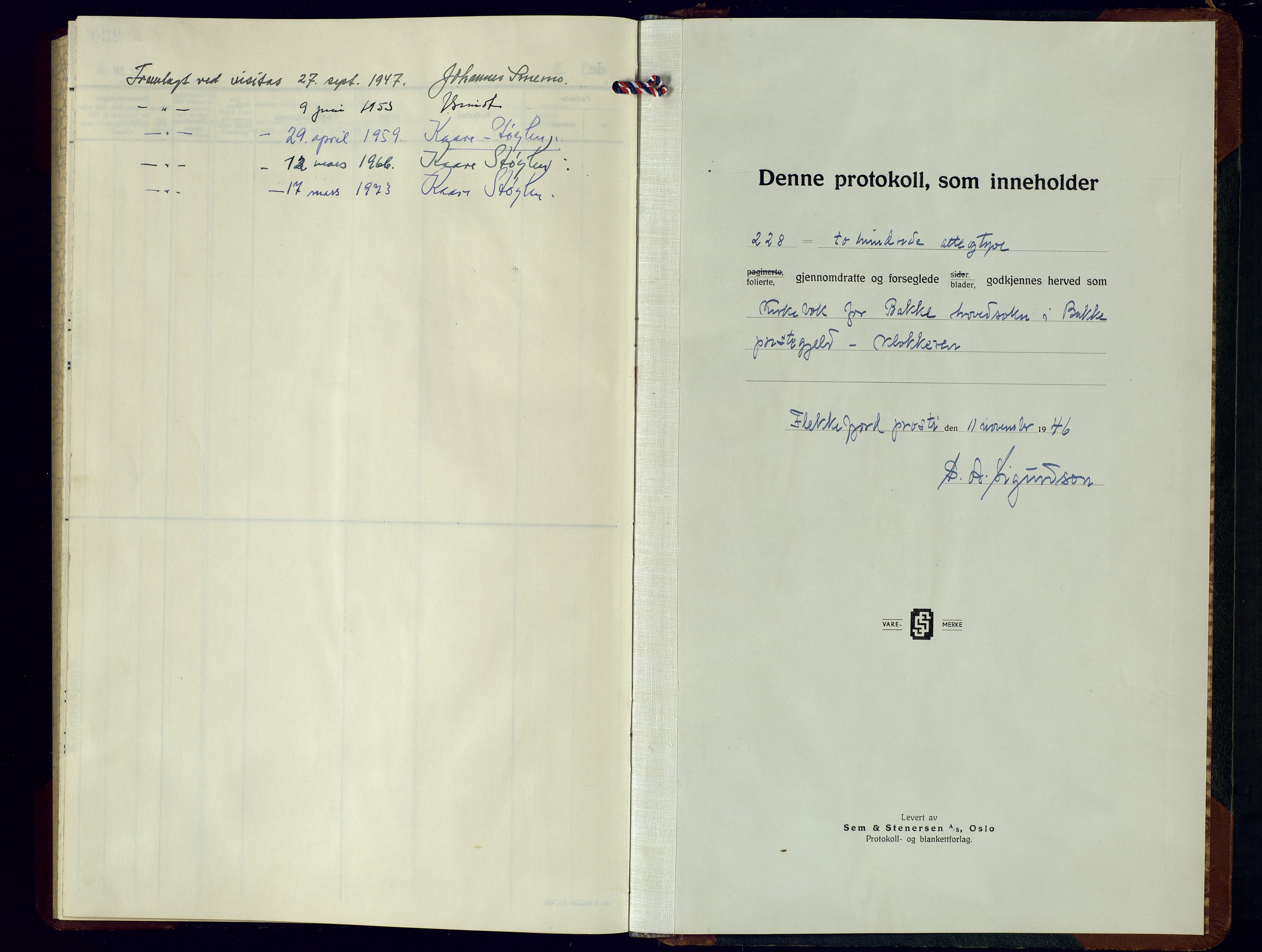 Bakke sokneprestkontor, AV/SAK-1111-0002/F/Fb/Fba/L0005: Parish register (copy) no. B 5, 1947-1971