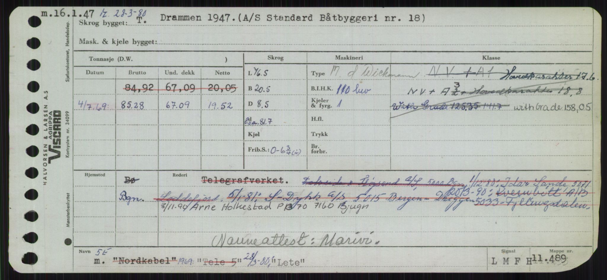 Sjøfartsdirektoratet med forløpere, Skipsmålingen, RA/S-1627/H/Ha/L0003/0002: Fartøy, Hilm-Mar / Fartøy, Kom-Mar, p. 425