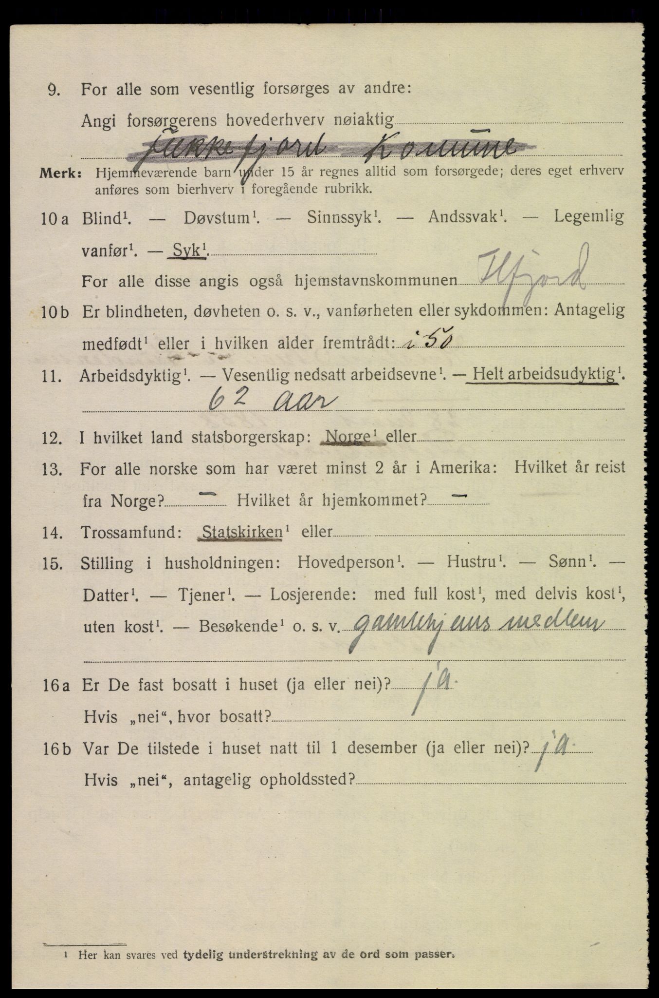 SAK, 1920 census for Flekkefjord, 1920, p. 2029