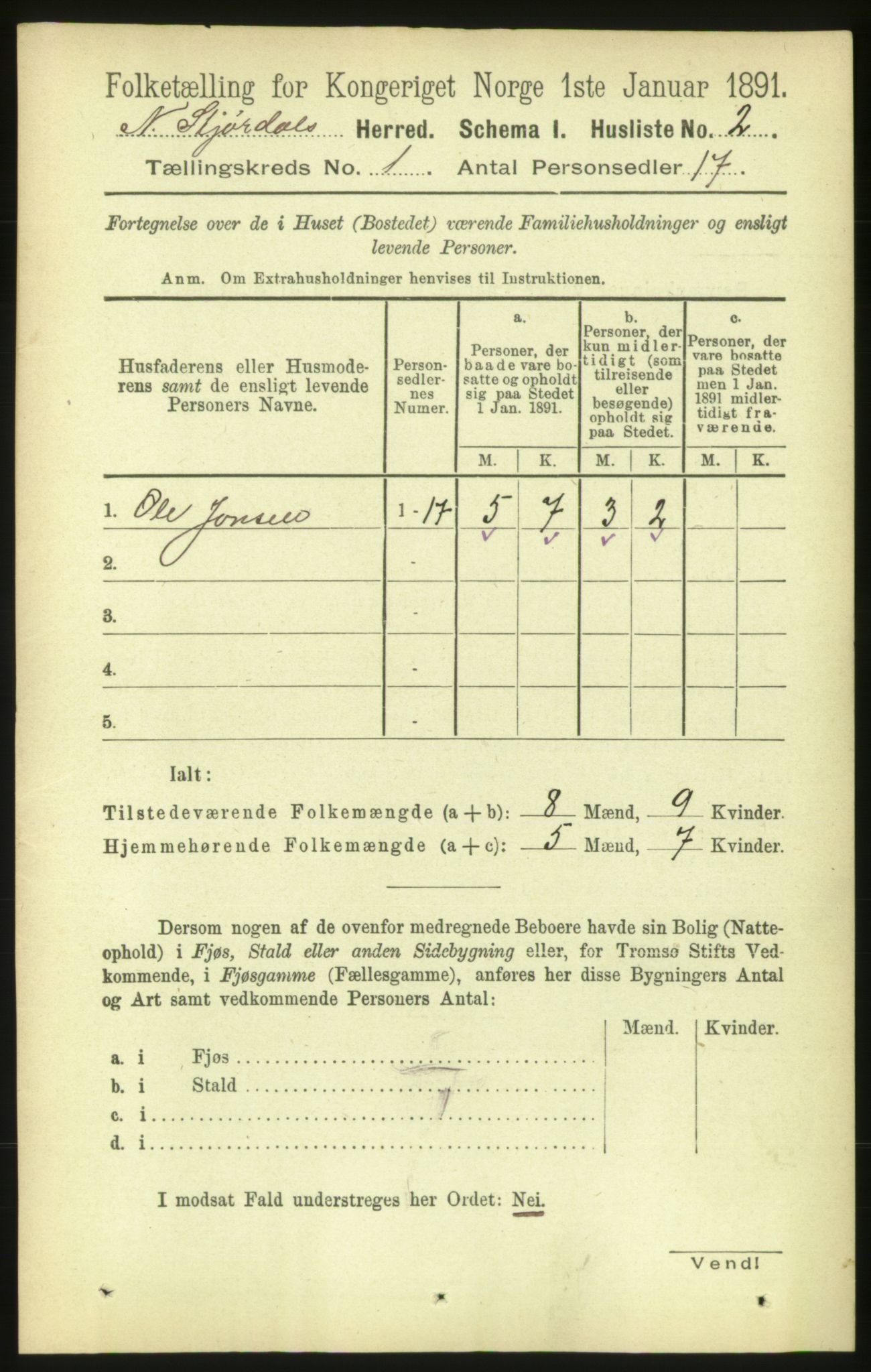 RA, 1891 census for 1714 Nedre Stjørdal, 1891, p. 44