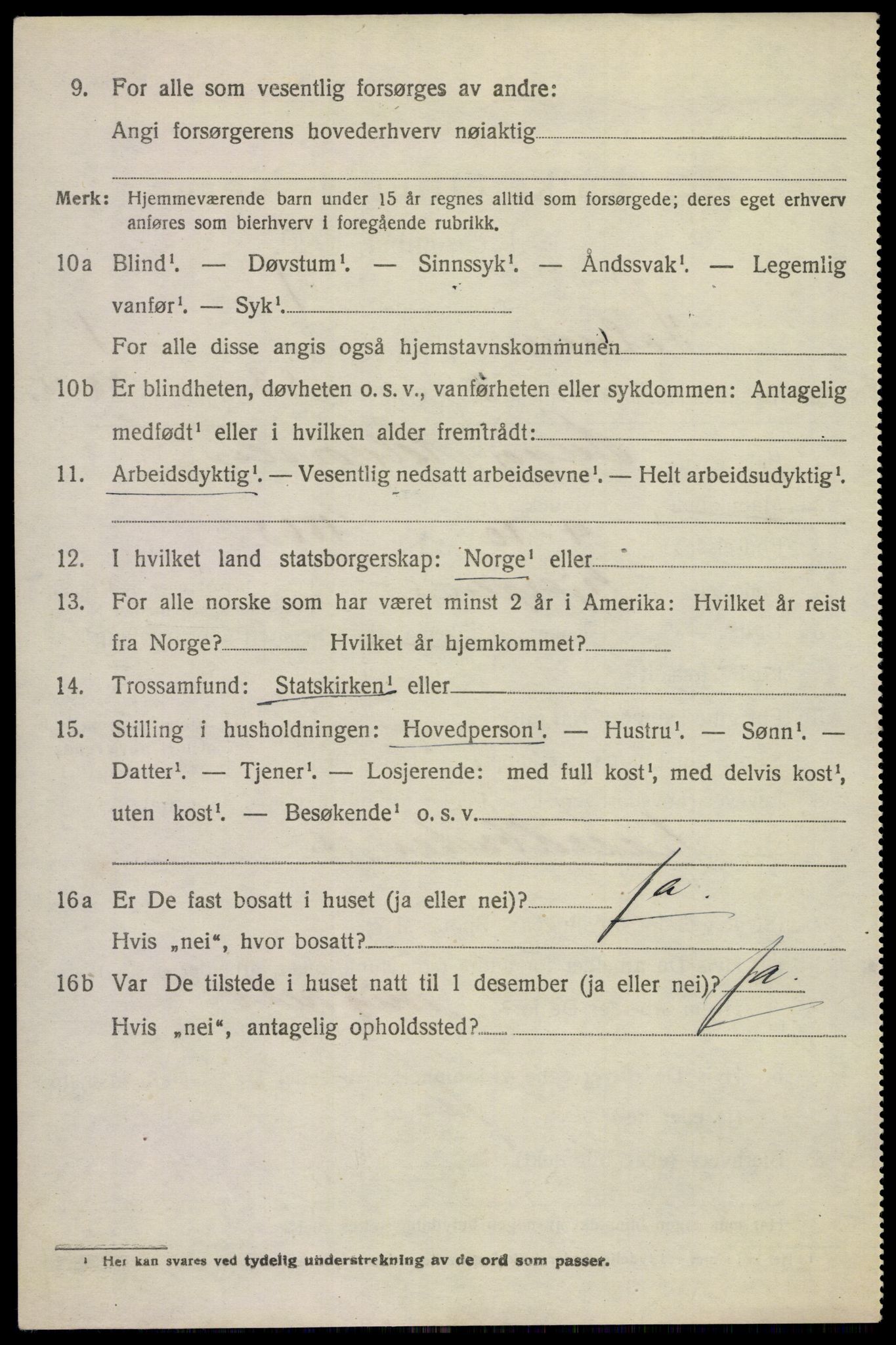 SAKO, 1920 census for Solum, 1920, p. 2279