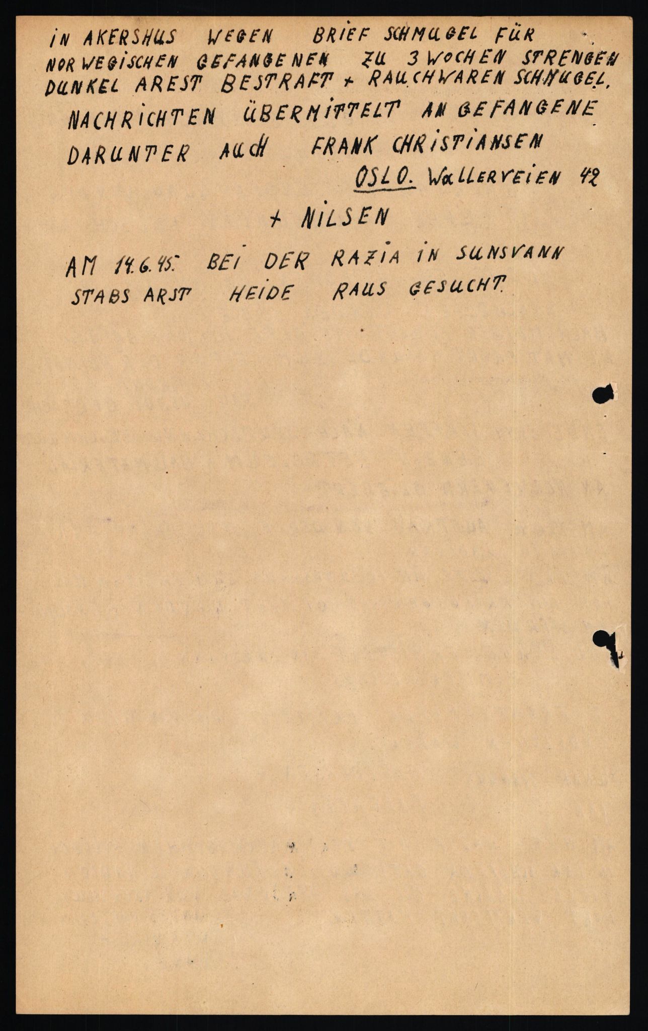 Forsvaret, Forsvarets overkommando II, RA/RAFA-3915/D/Db/L0028: CI Questionaires. Tyske okkupasjonsstyrker i Norge. Tyskere., 1945-1946, p. 238