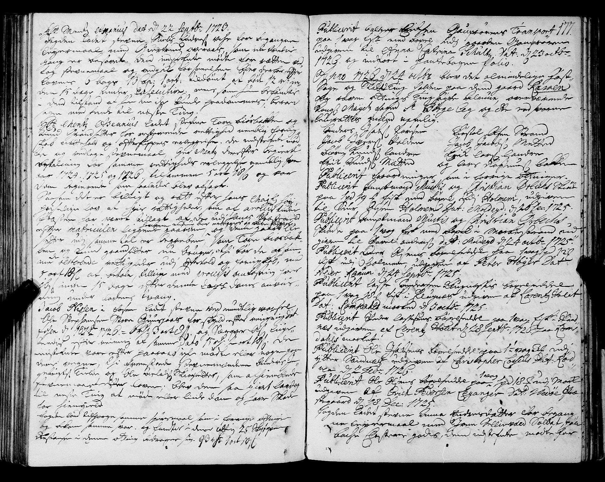 Romsdal sorenskriveri, SAT/A-4149/1/1/1A/L0009: Tingbok, 1722-1728, p. 176b-177a