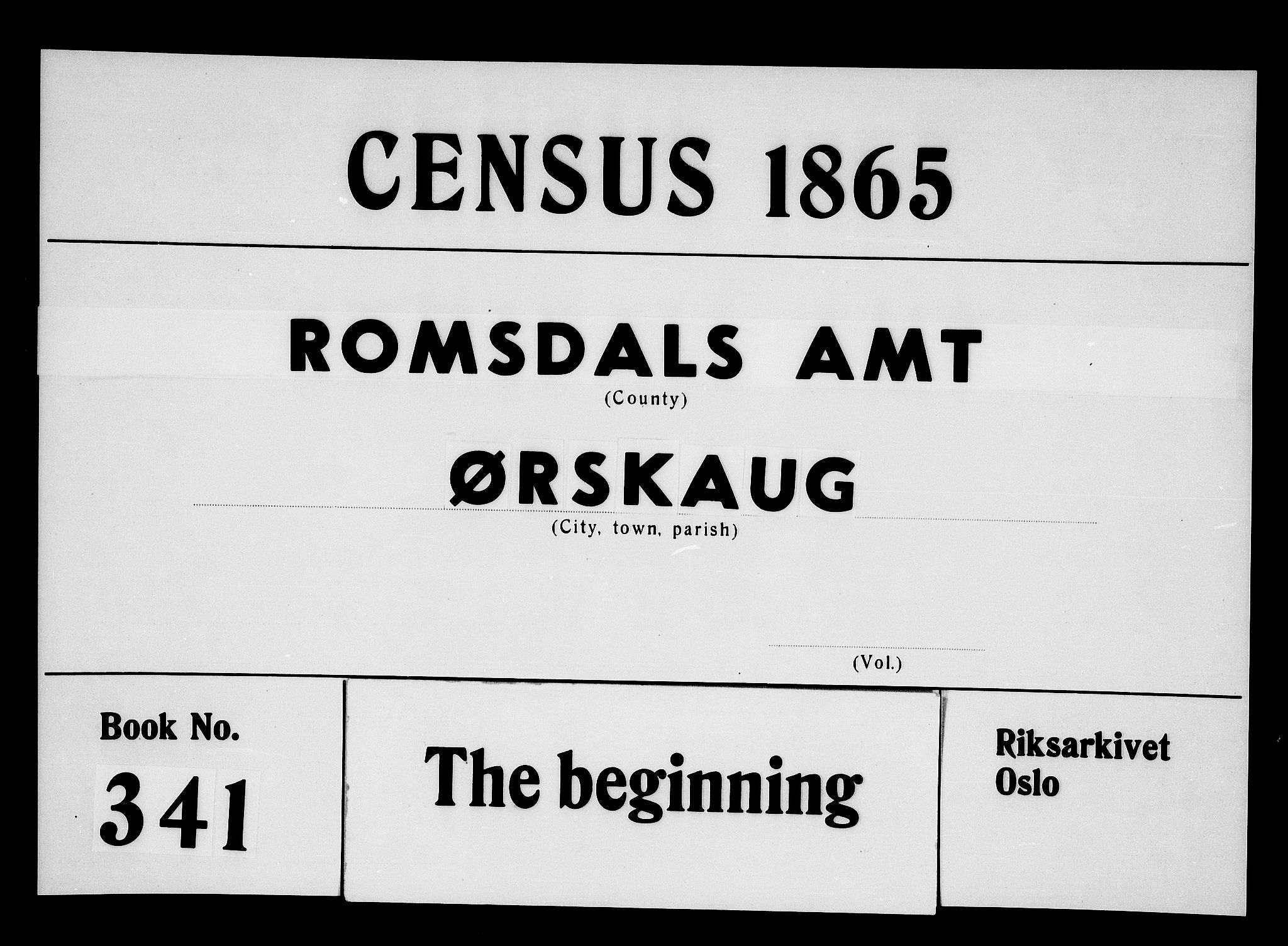 RA, 1865 census for Ørskog, 1865, p. 1