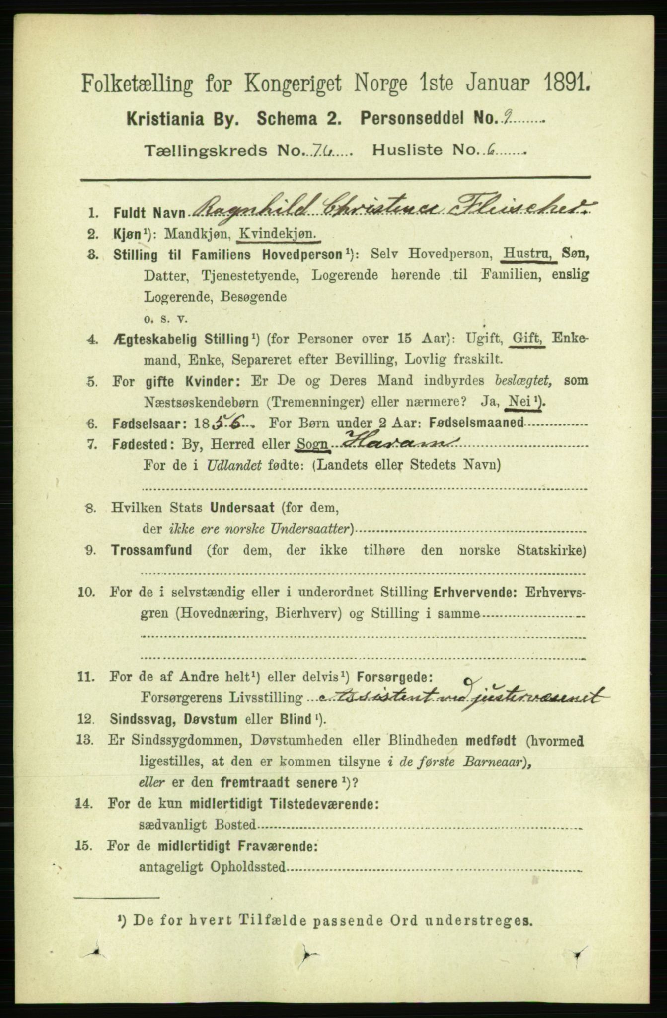 RA, 1891 census for 0301 Kristiania, 1891, p. 40308