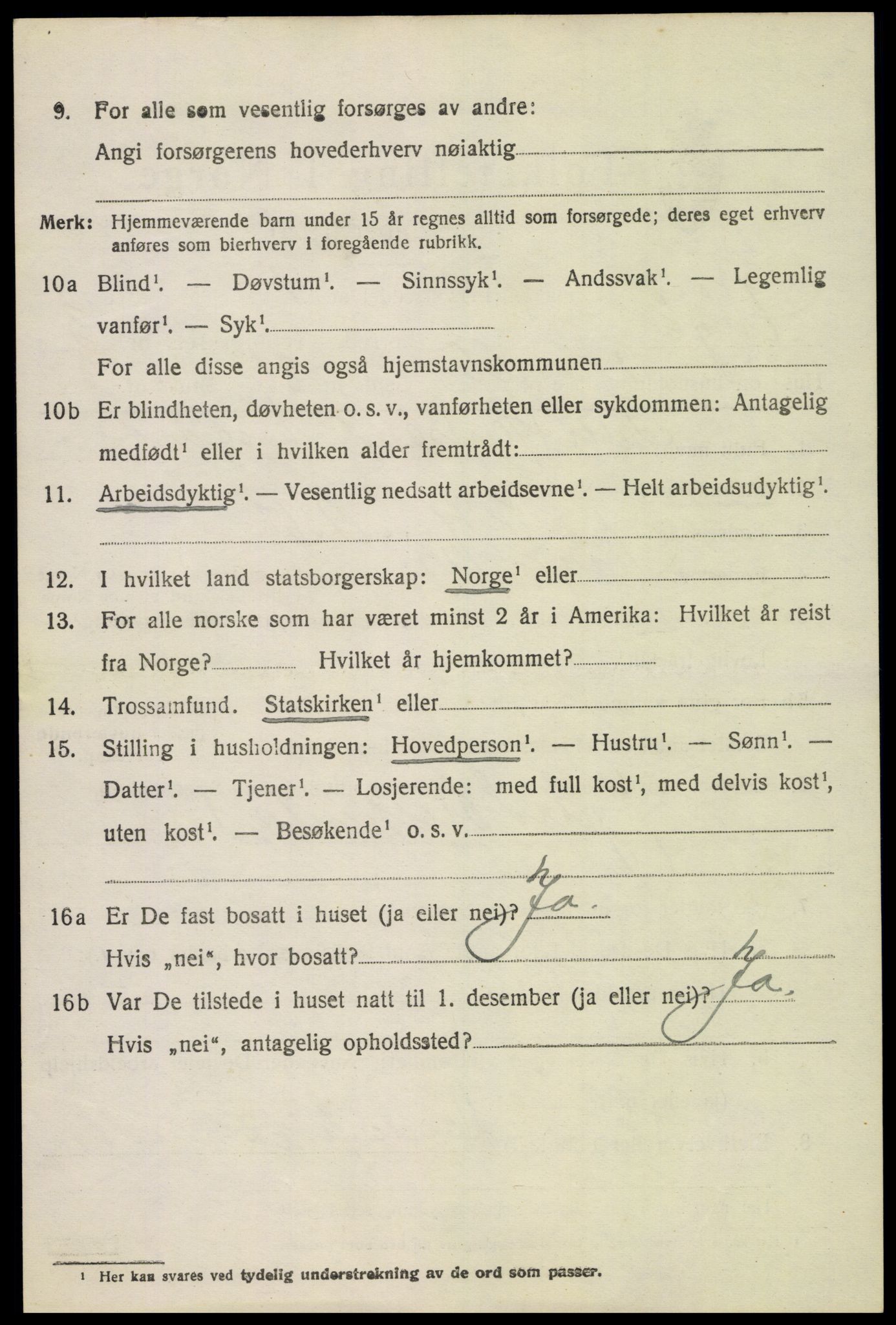 SAH, 1920 census for Vågå, 1920, p. 3379