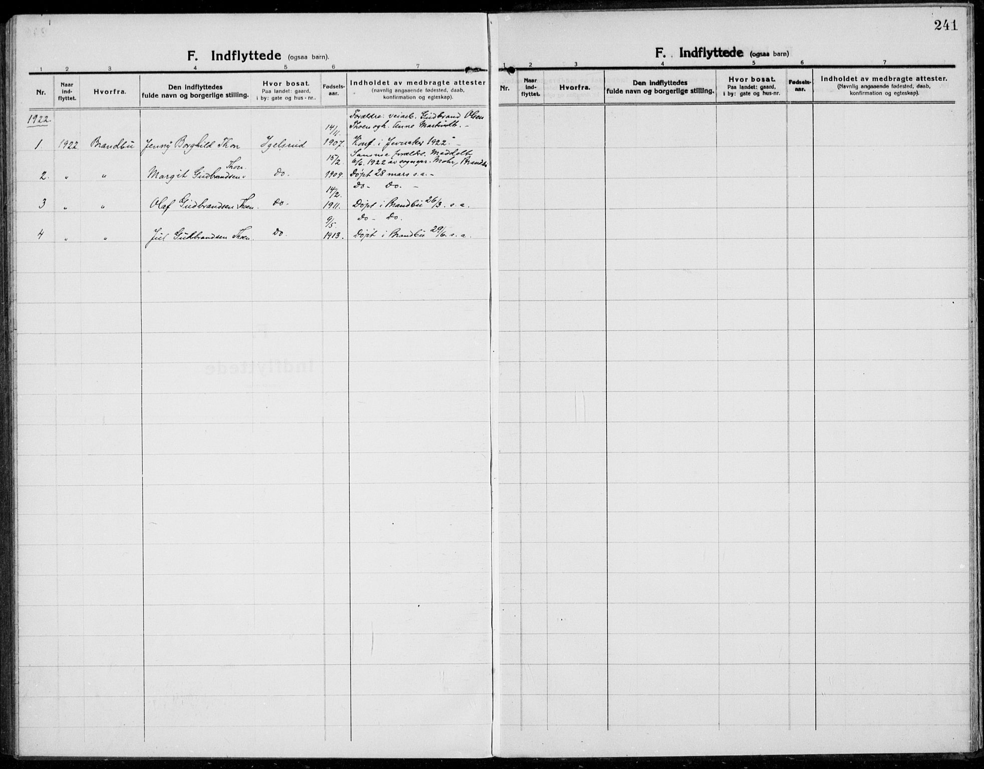 Jevnaker prestekontor, AV/SAH-PREST-116/H/Ha/Haa/L0012: Parish register (official) no. 12, 1914-1924, p. 241