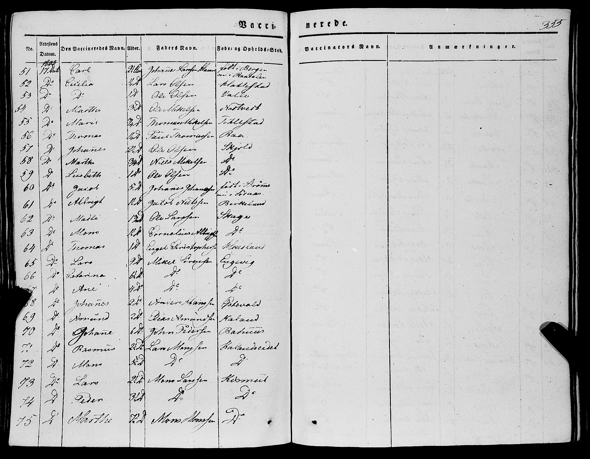 Fana Sokneprestembete, AV/SAB-A-75101/H/Haa/Haaa/L0008: Parish register (official) no. A 8, 1829-1851, p. 355