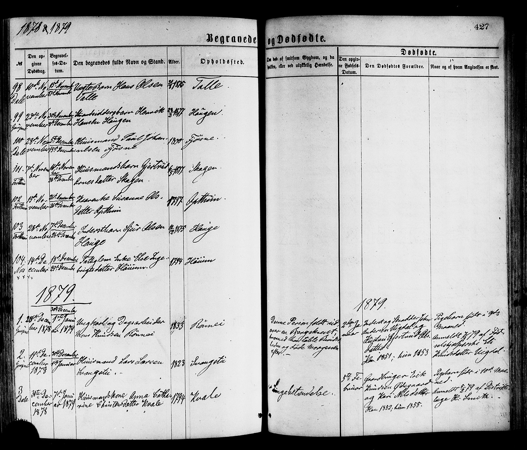 Luster sokneprestembete, SAB/A-81101/H/Haa/Haaa/L0010: Parish register (official) no. A 10, 1871-1886, p. 427