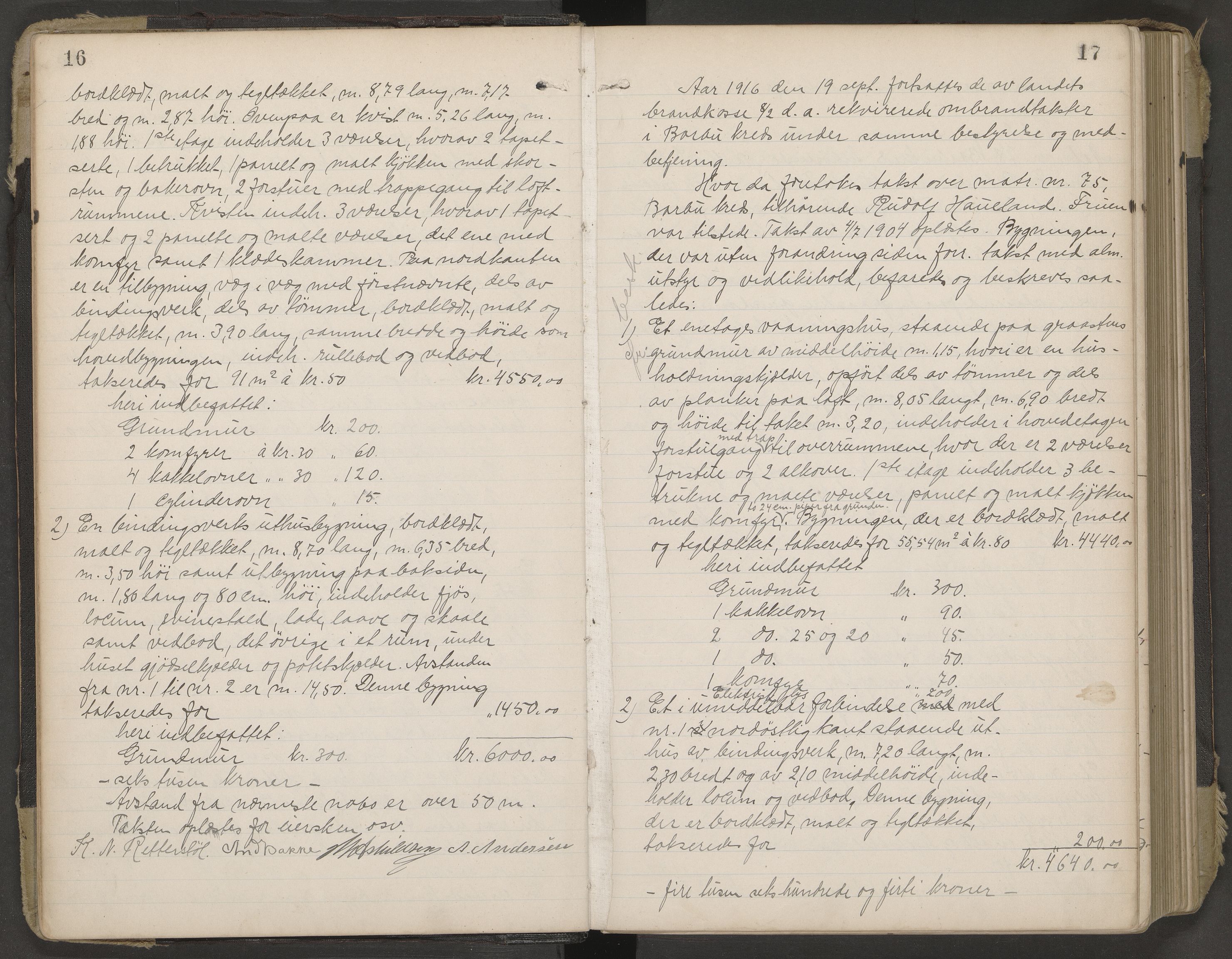 Norges Brannkasse Arendal, AV/SAK-2241-0002/F/Fa/L0029: Branntakstprotokoll nr. 27 med matrikkelnummerregister, 1916-1918